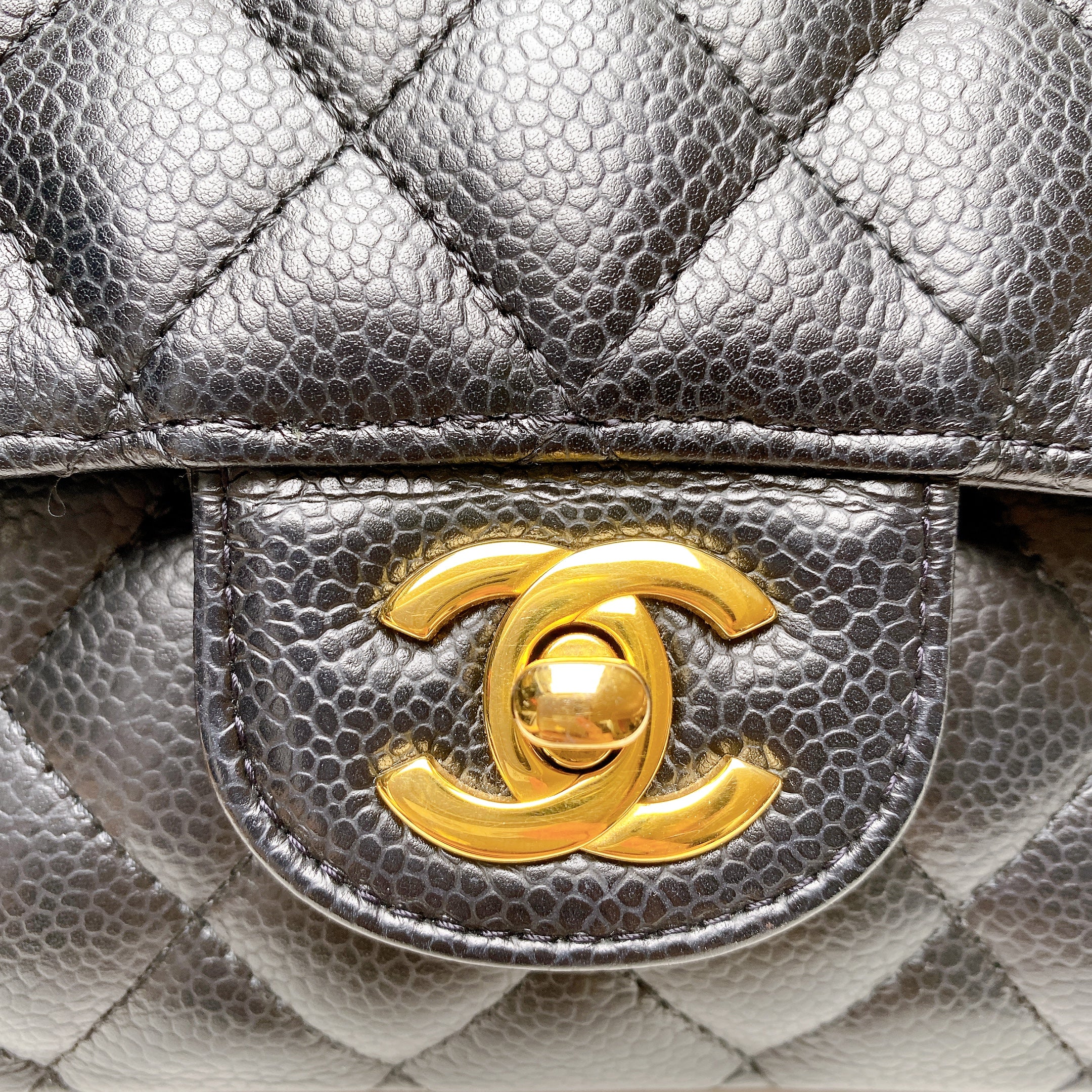 CHANEL CF MEDIUM CAVIAR IN GHW