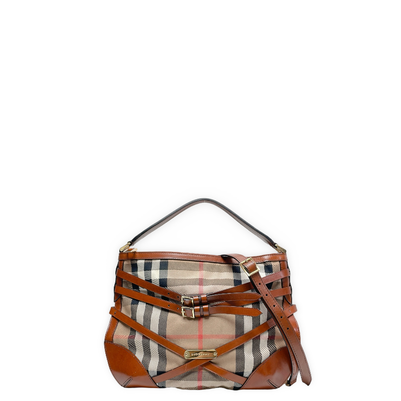BURBERRY HOUSE CHECK BRIDLE DUTTON HOBO BAG