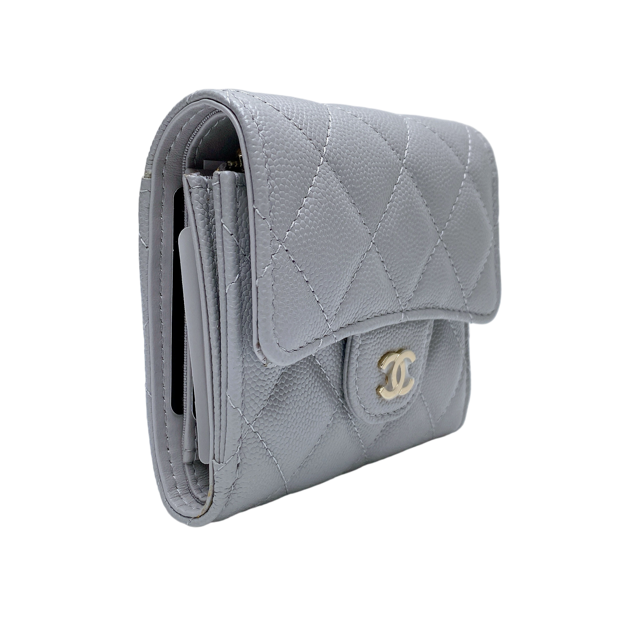 CHANEL SHORT WALLET IN GREY