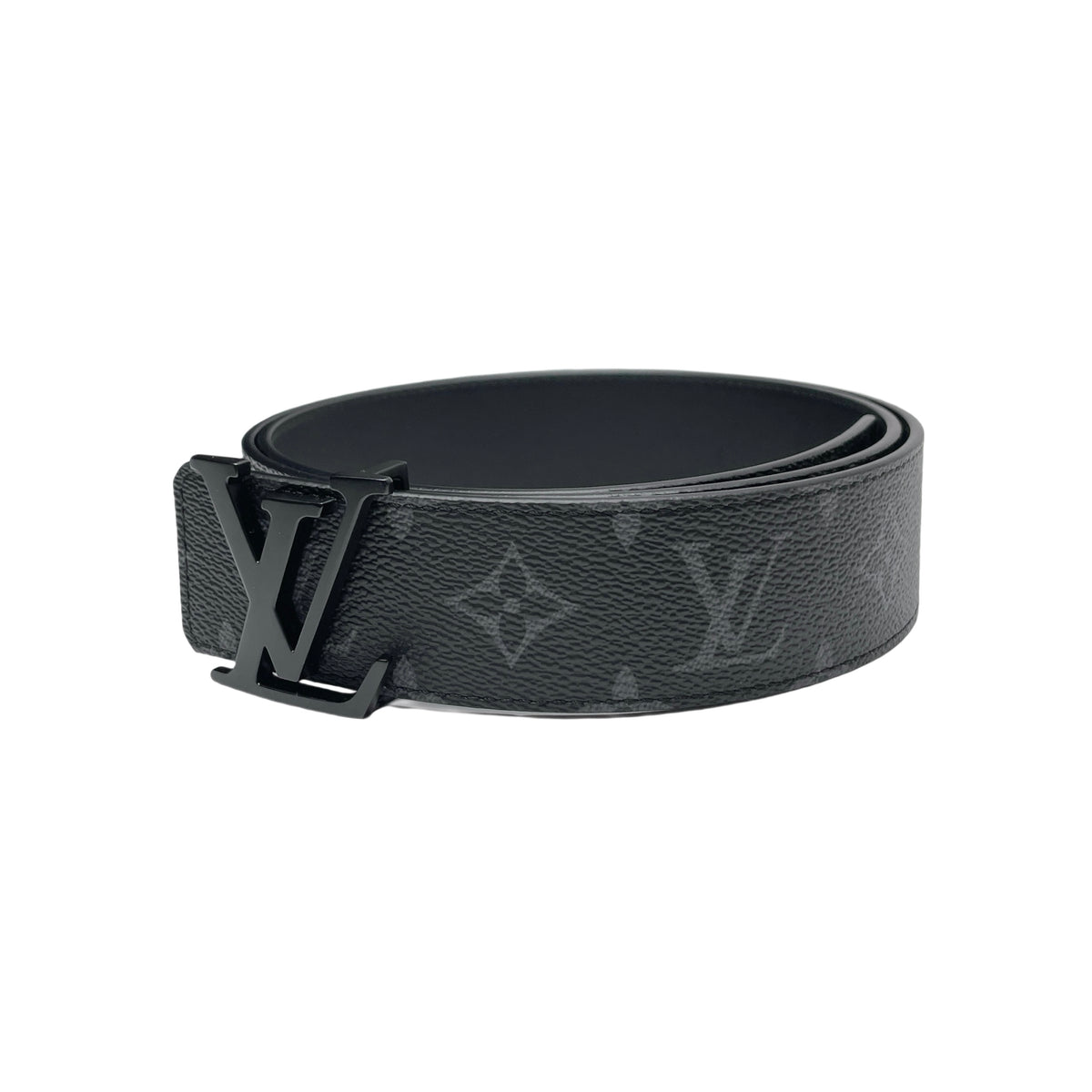 LV INITIALES 40MM MATTE BLACK BELT