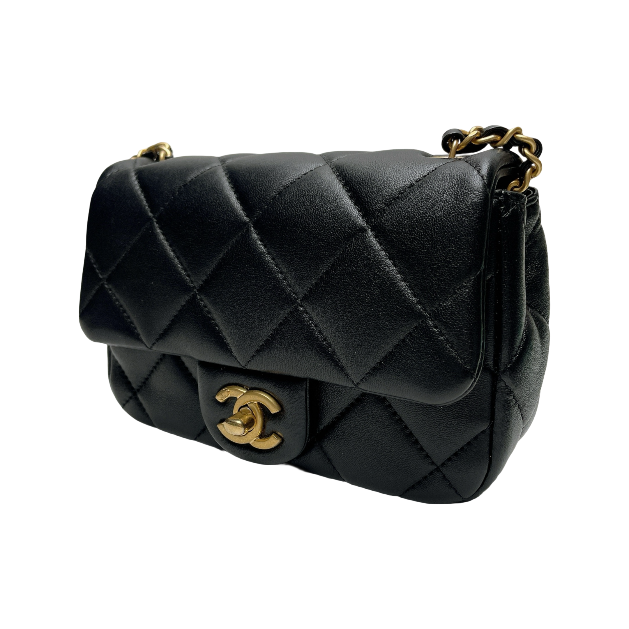 CHANEL FLAP MINI SQUARE DOUBLE PEARL CRUSH