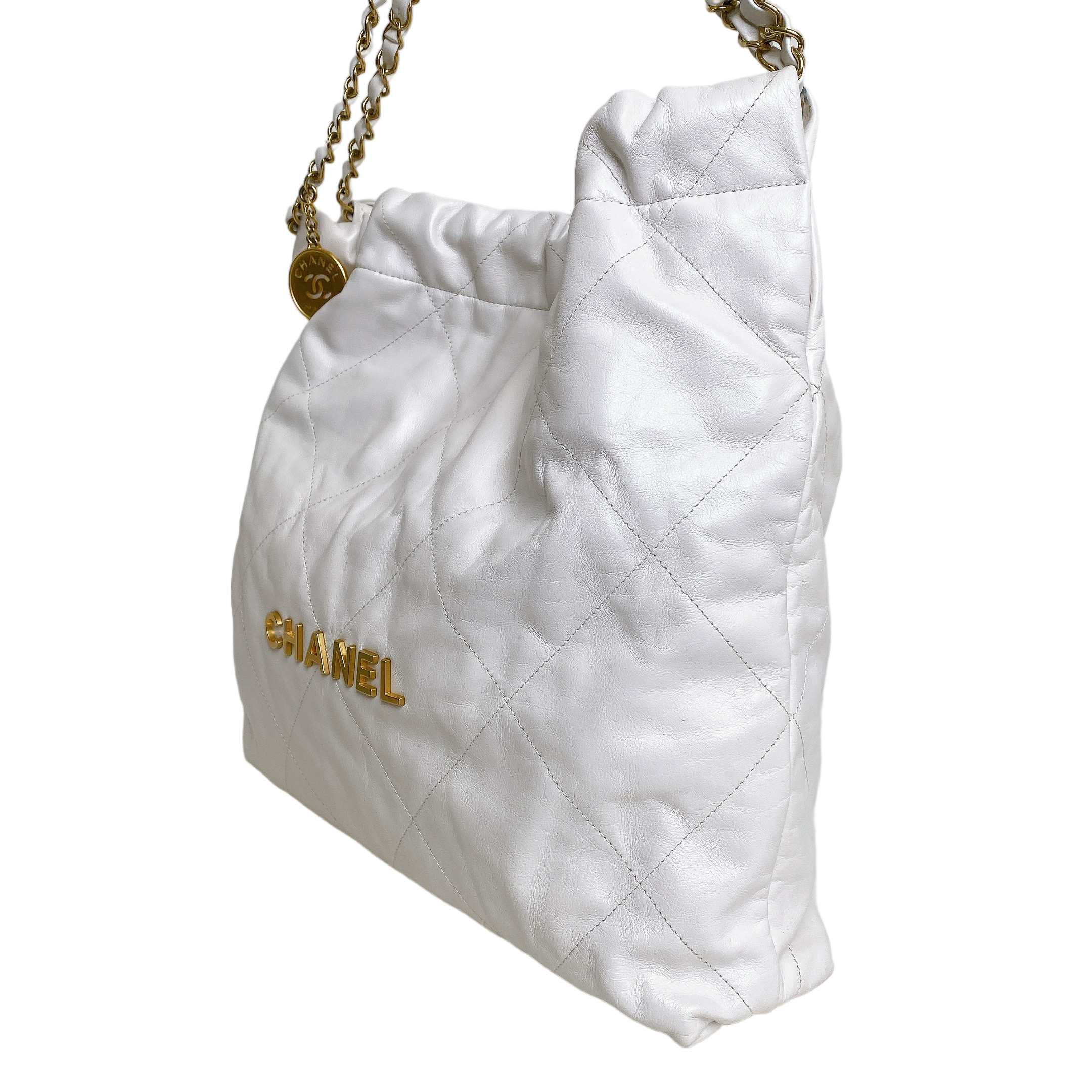 CHANEL 22 LARGE WHITE