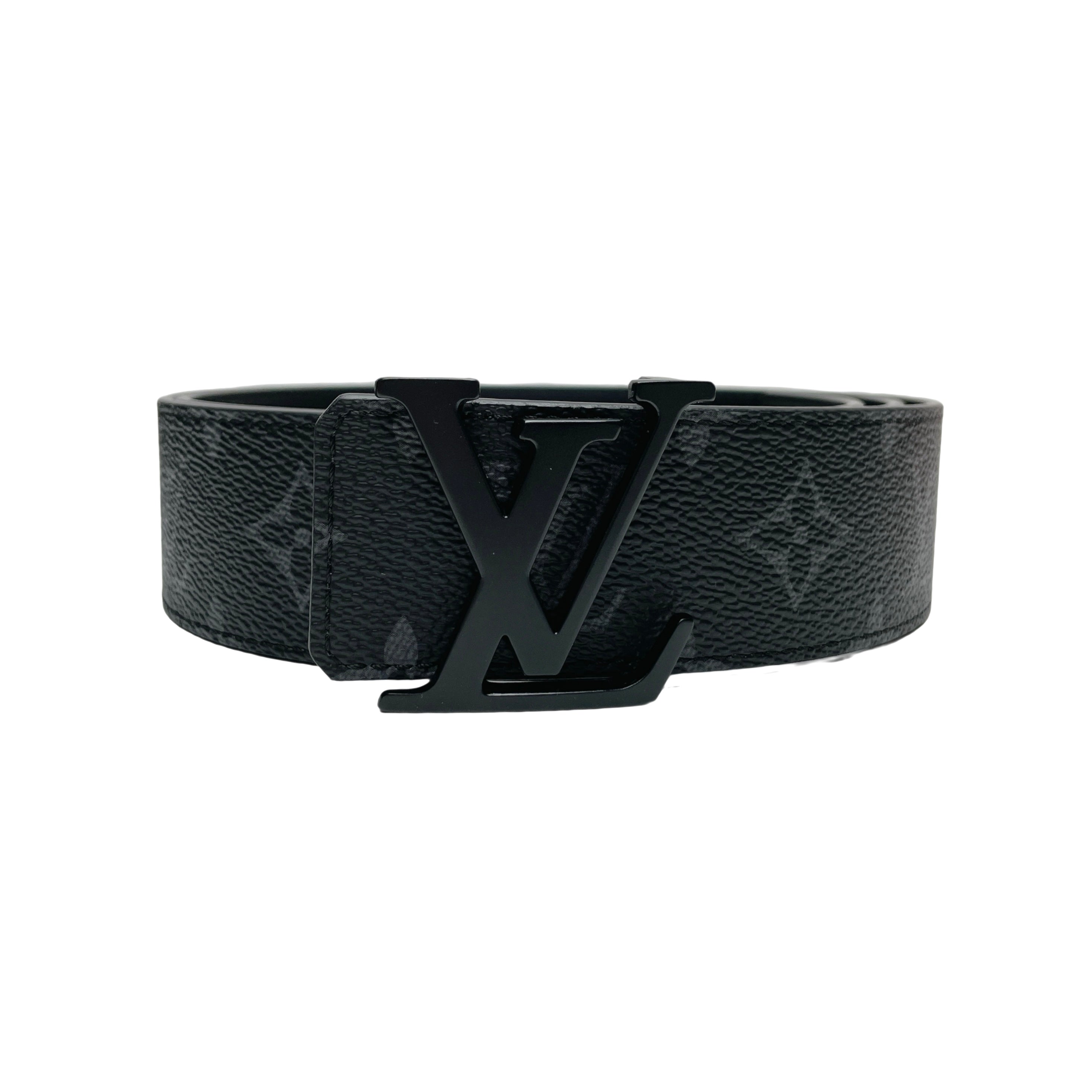 LV INITIALES 40MM MATTE BLACK BELT