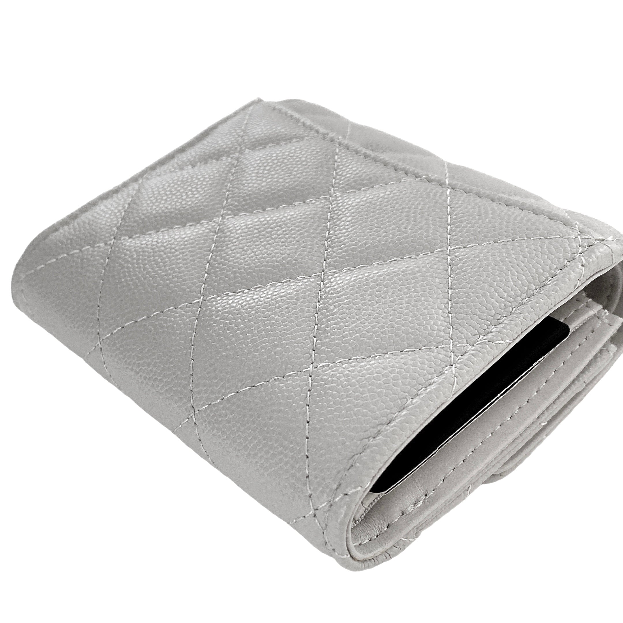 CHANEL SHORT WALLET IN GREY