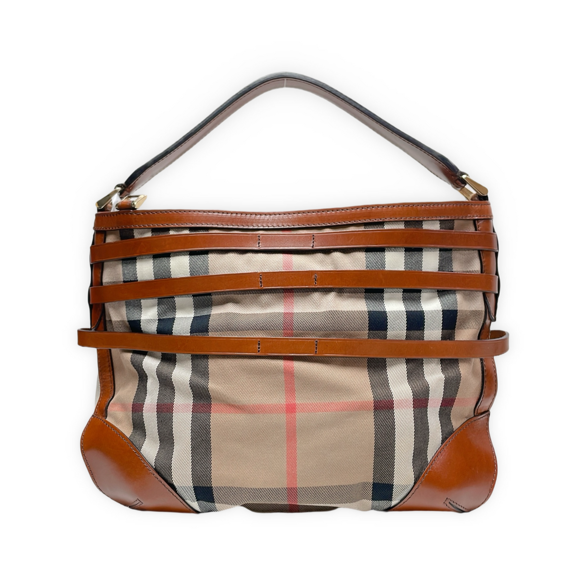 BURBERRY HOUSE CHECK BRIDLE DUTTON HOBO BAG