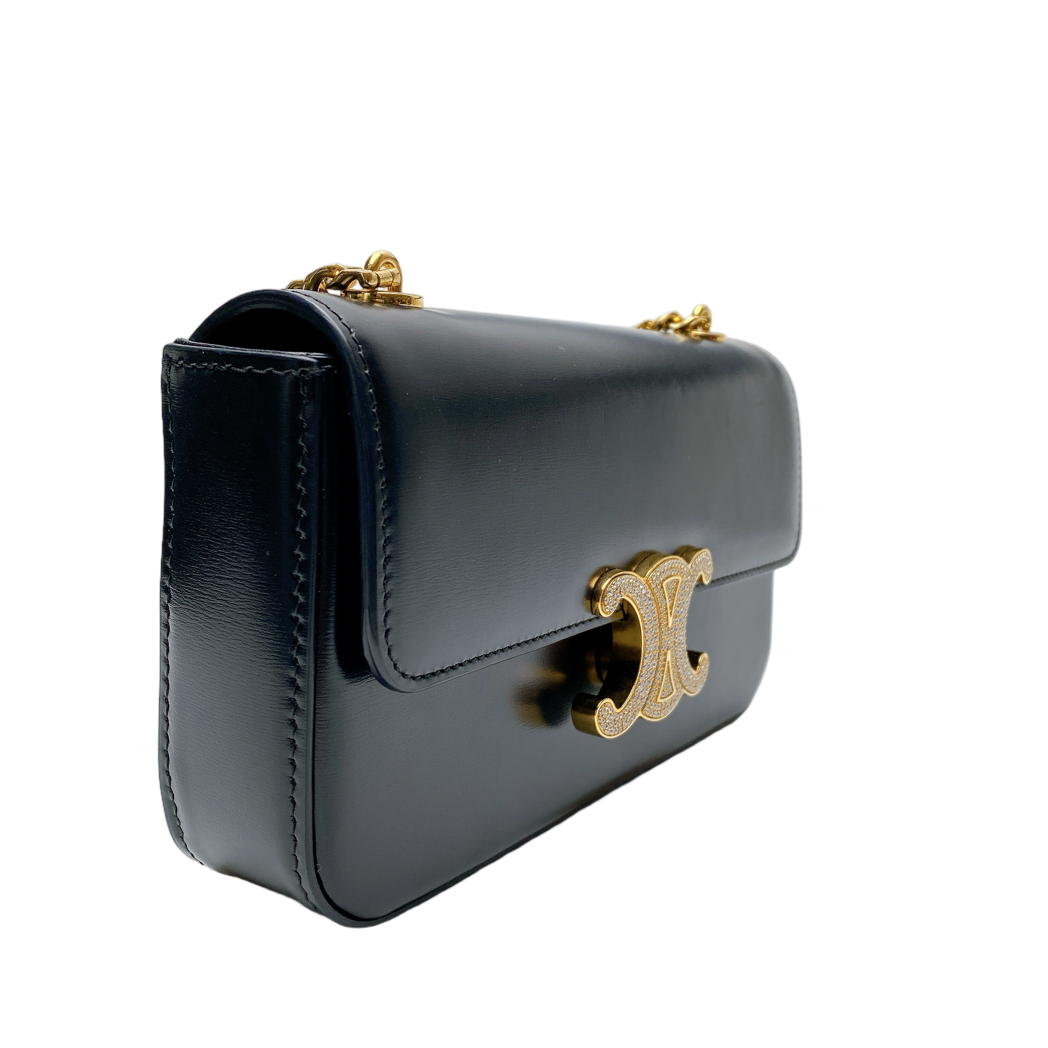 CELINE TRIOMPHE CLAUDE CHAIN SHOULDER BAG - DIAMOND LOGO