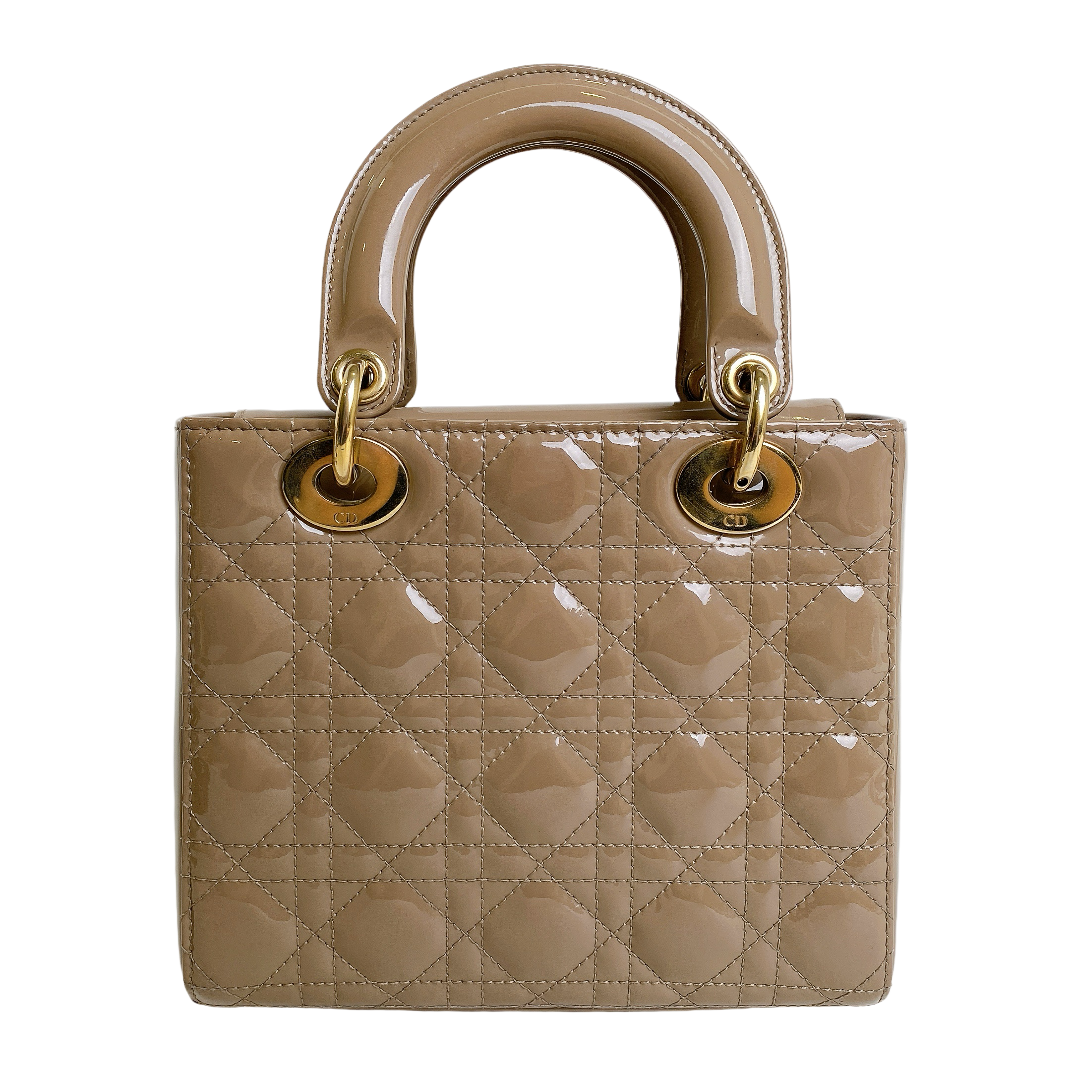 LADY DIOR SMALL IN PATENT BEIGE