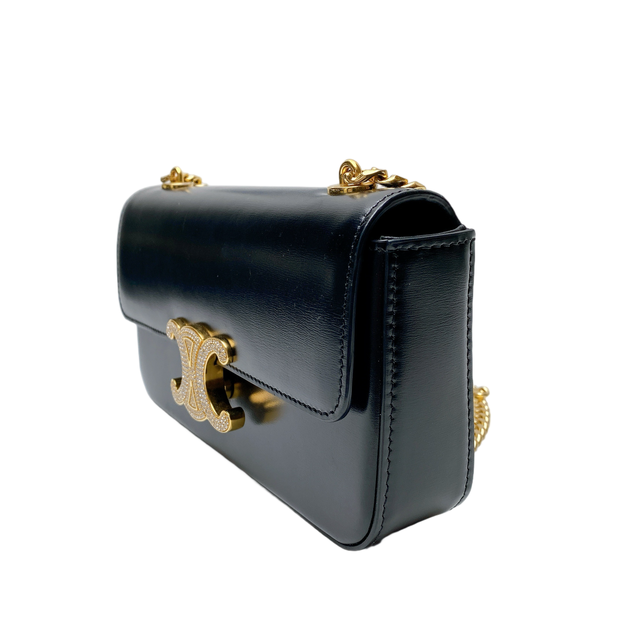 CELINE TRIOMPHE CLAUDE CHAIN SHOULDER BAG - DIAMOND LOGO