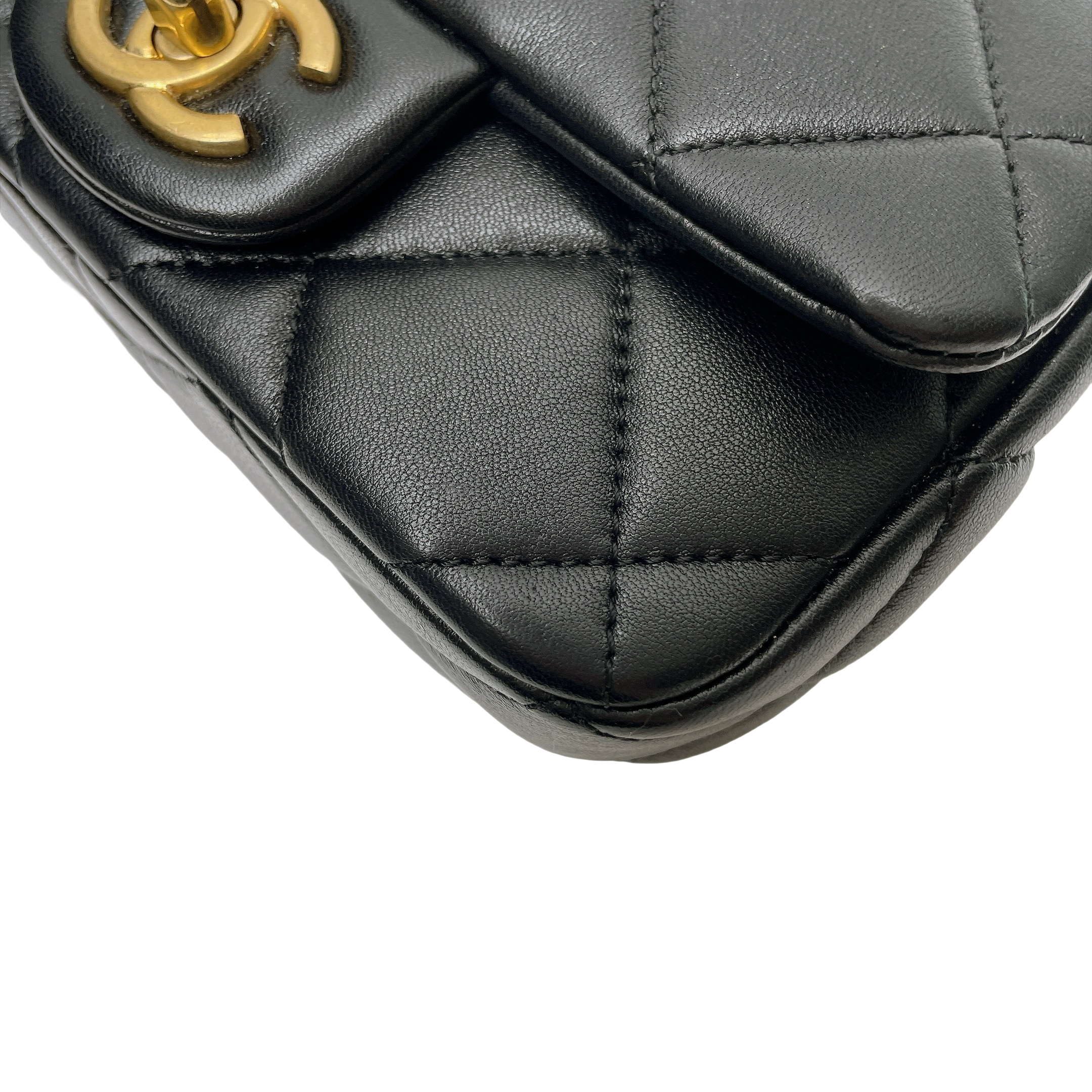 CHANEL FLAP MINI SQUARE DOUBLE PEARL CRUSH