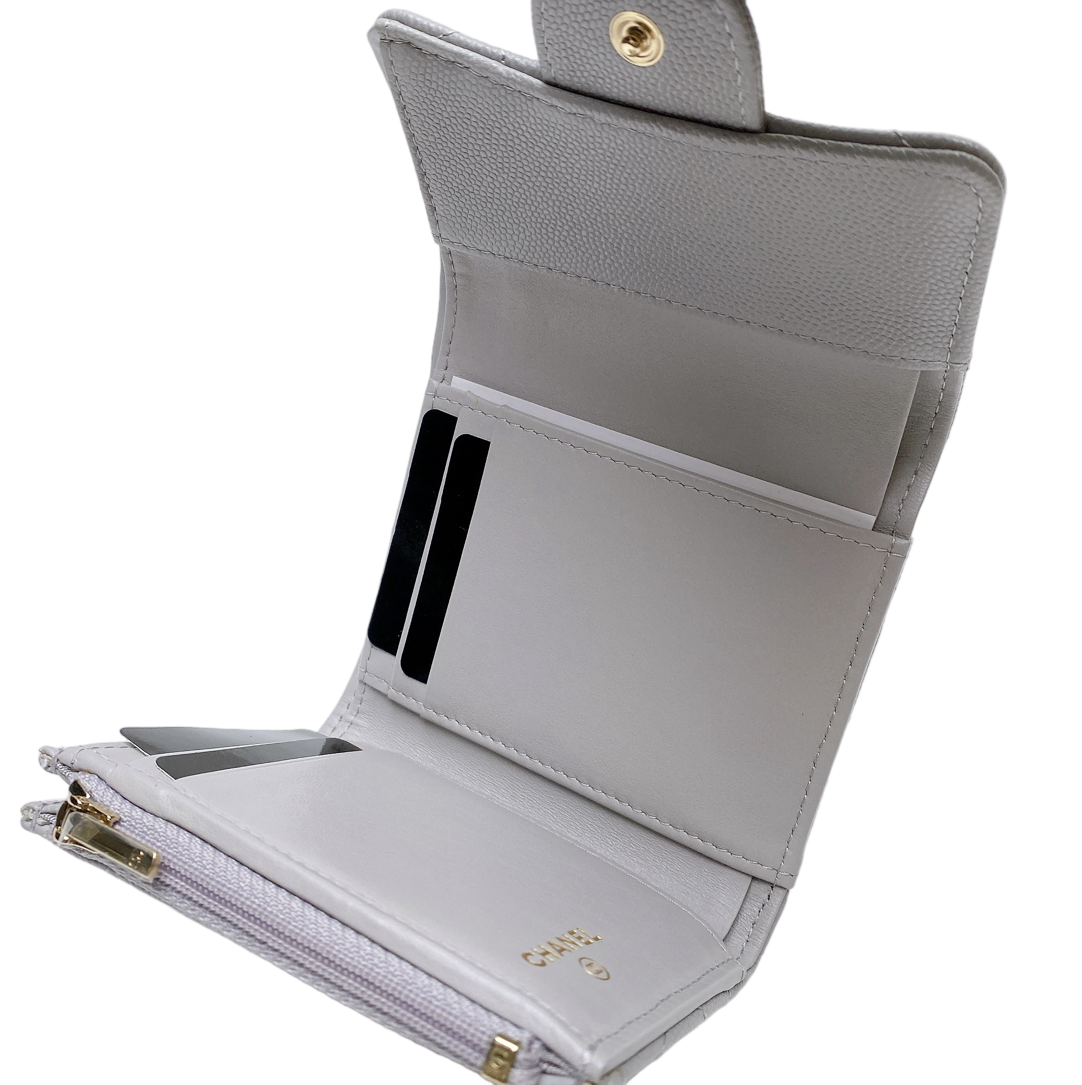 CHANEL SHORT WALLET IN GREY