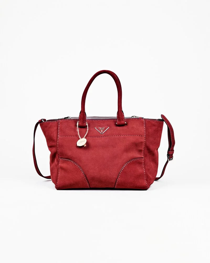 Prada red 2025 velvet bag