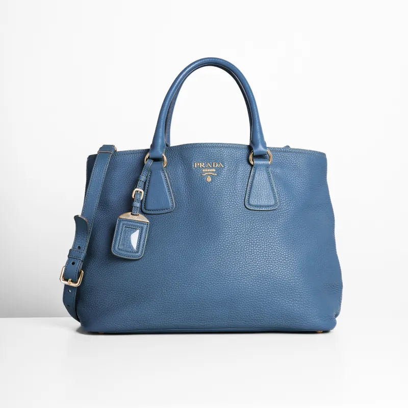 Prada top blue tote