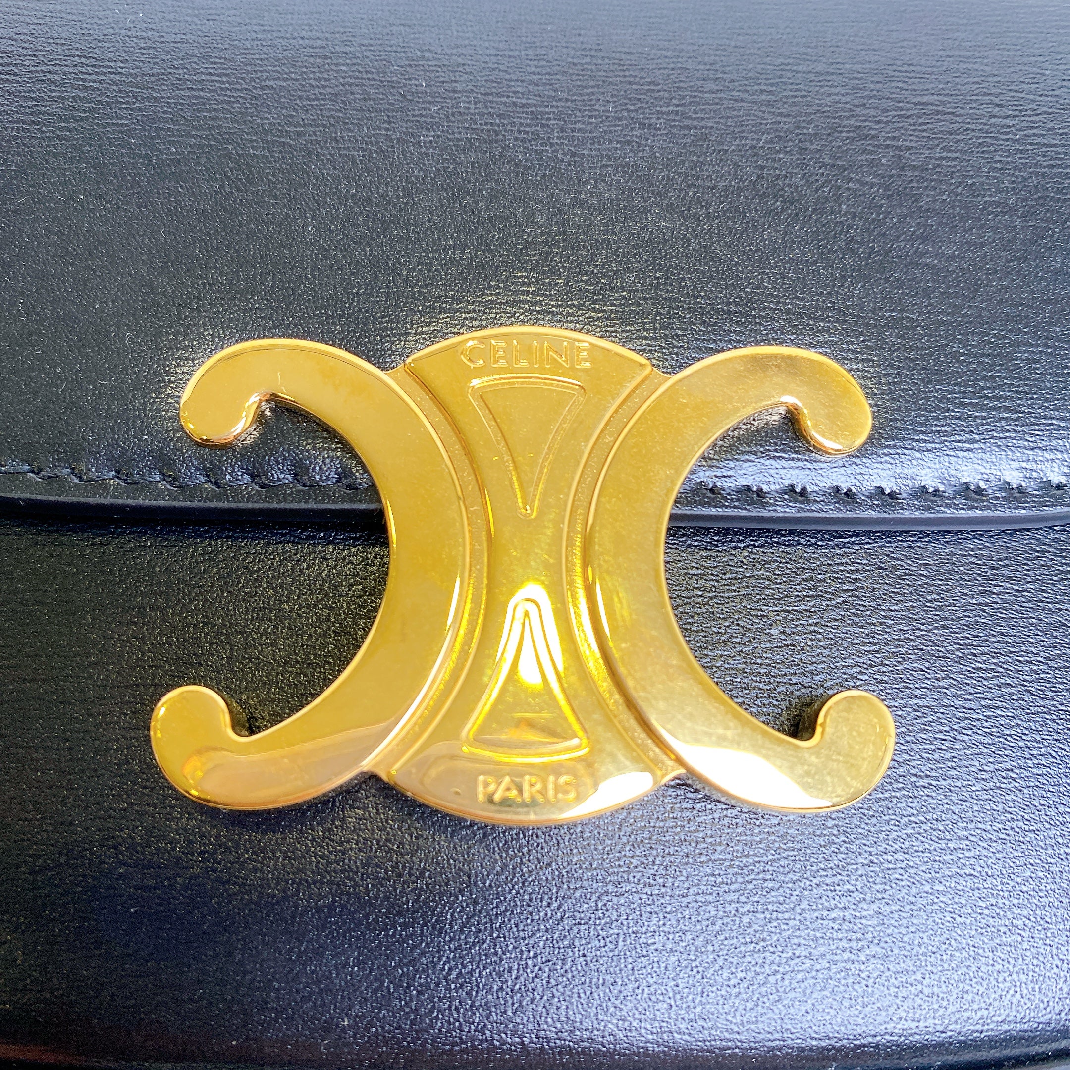 CELINE MINI CLAUDE IN SHINNY LEATHER