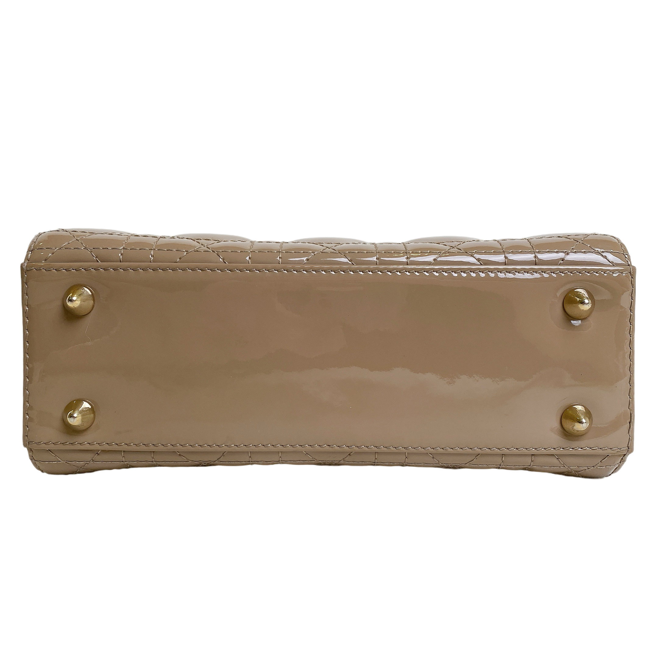 LADY DIOR SMALL IN PATENT BEIGE