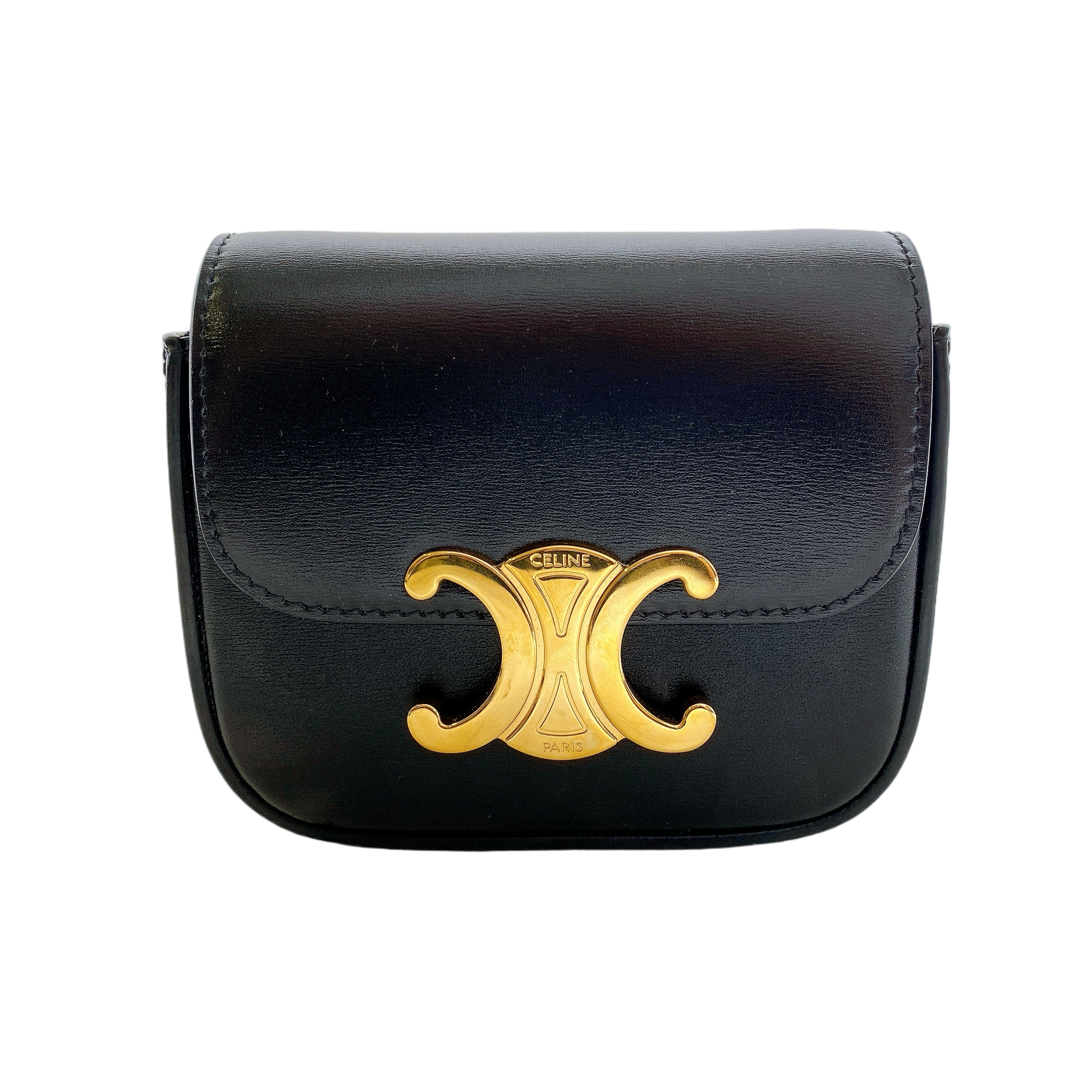 CELINE MINI CLAUDE IN SHINNY LEATHER