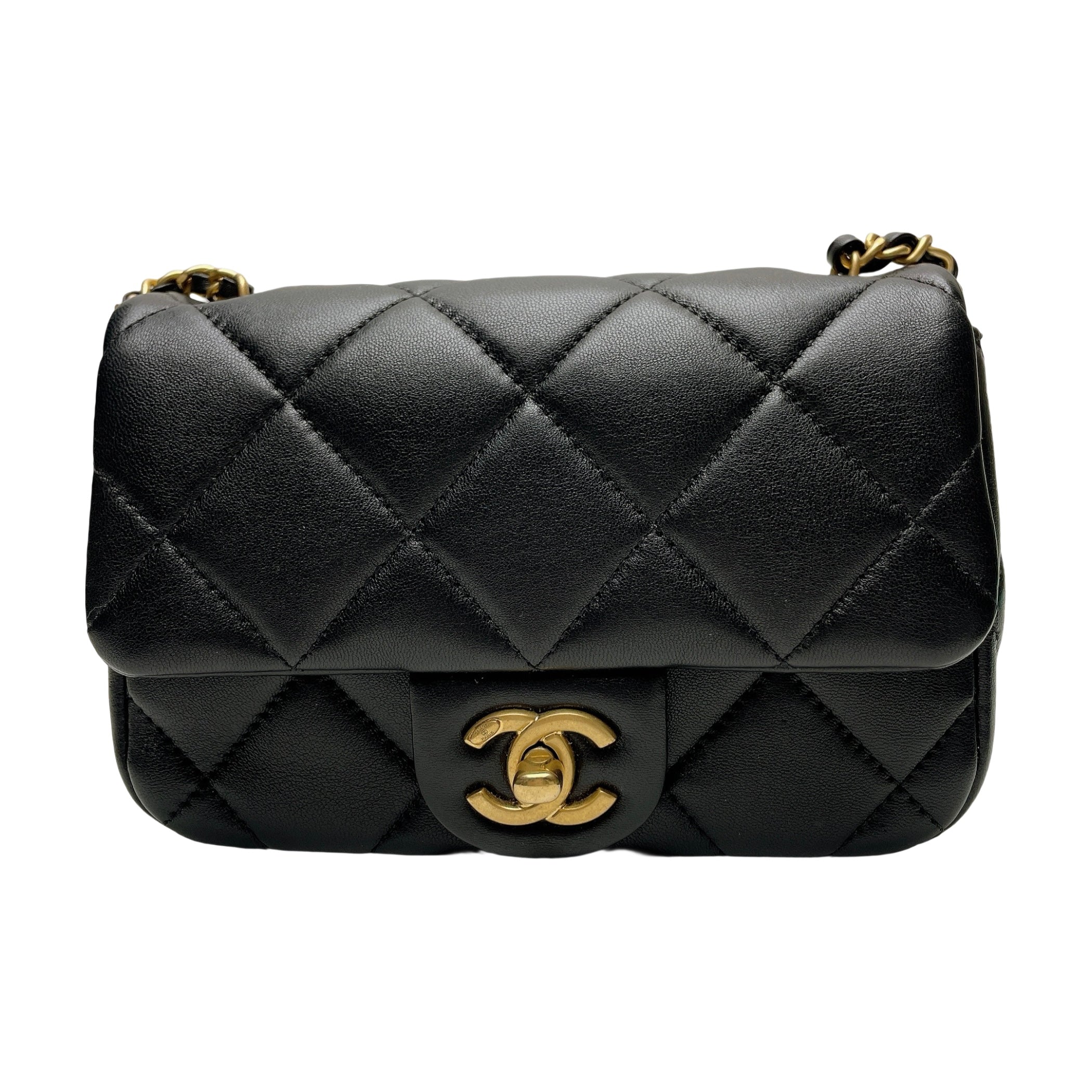 CHANEL FLAP MINI SQUARE DOUBLE PEARL CRUSH