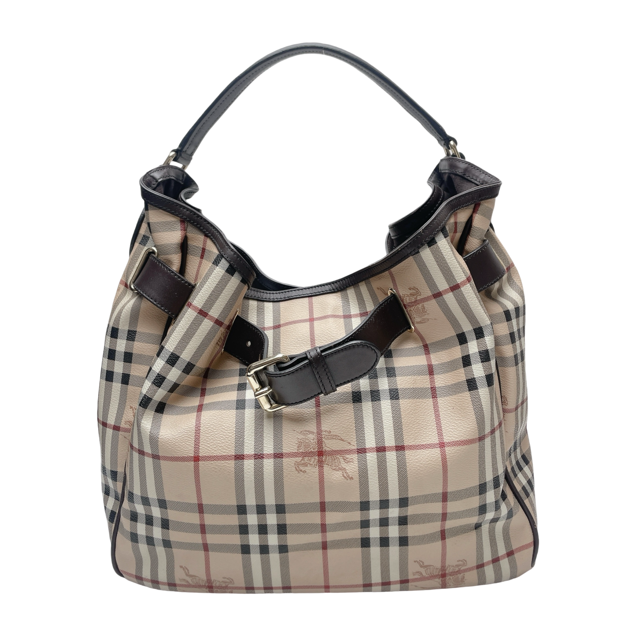 BURBERRY HAYMARKET CHECK MEDIUM WILENMORE HOBO TOTE