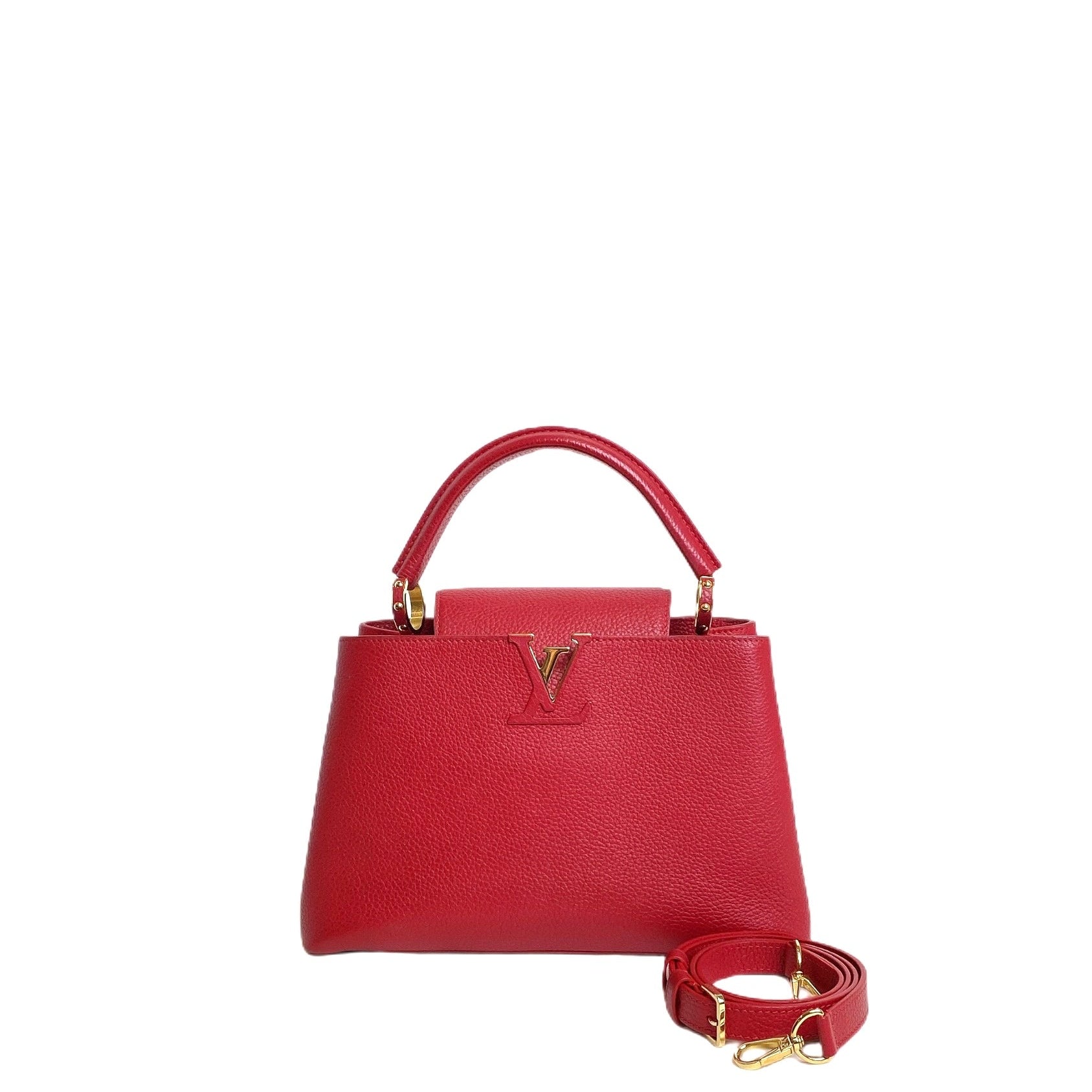 LV CAPUCINES MM IN RED