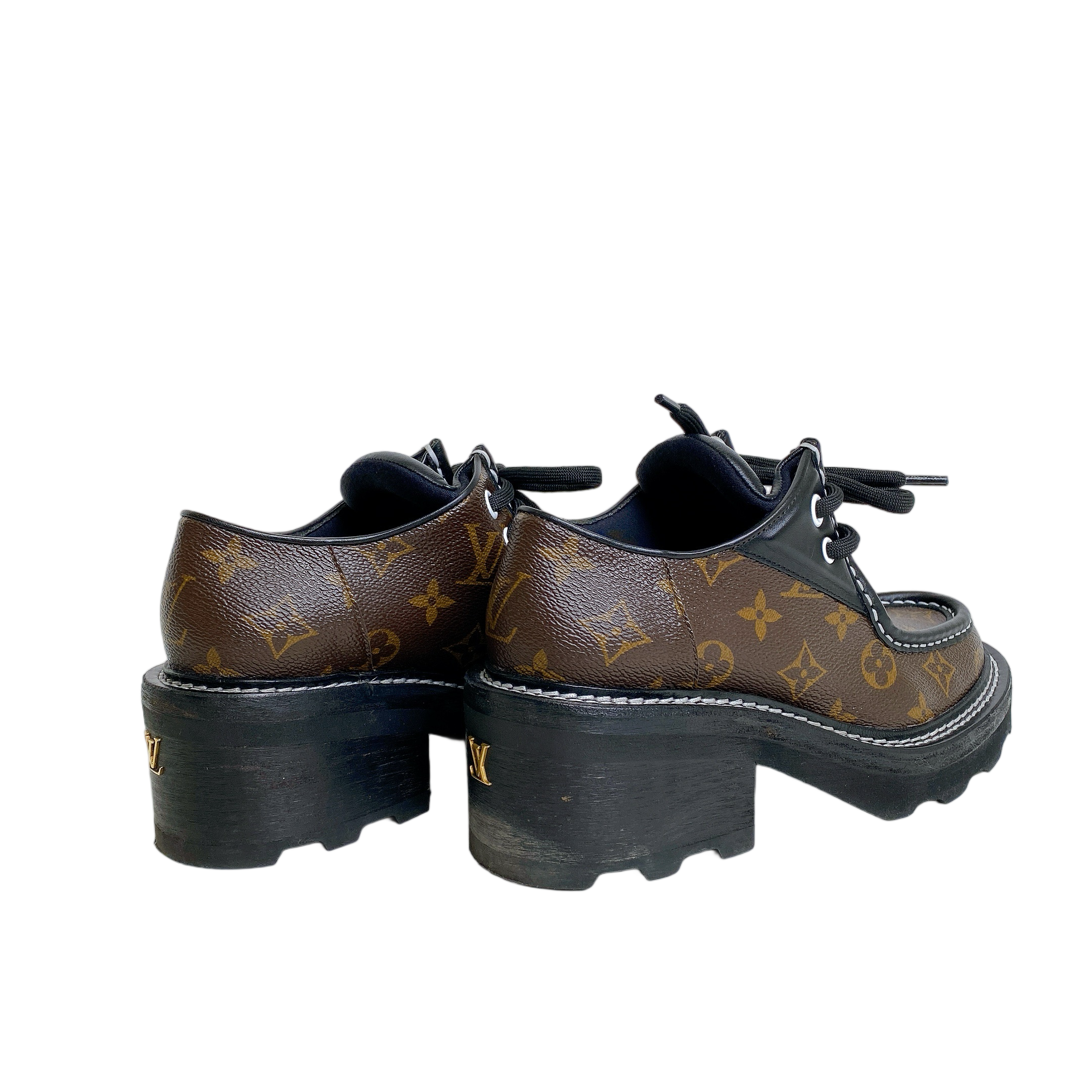 LV MONOGRAM CALFSKIN BEAUBOURG PLATFORM DERBY