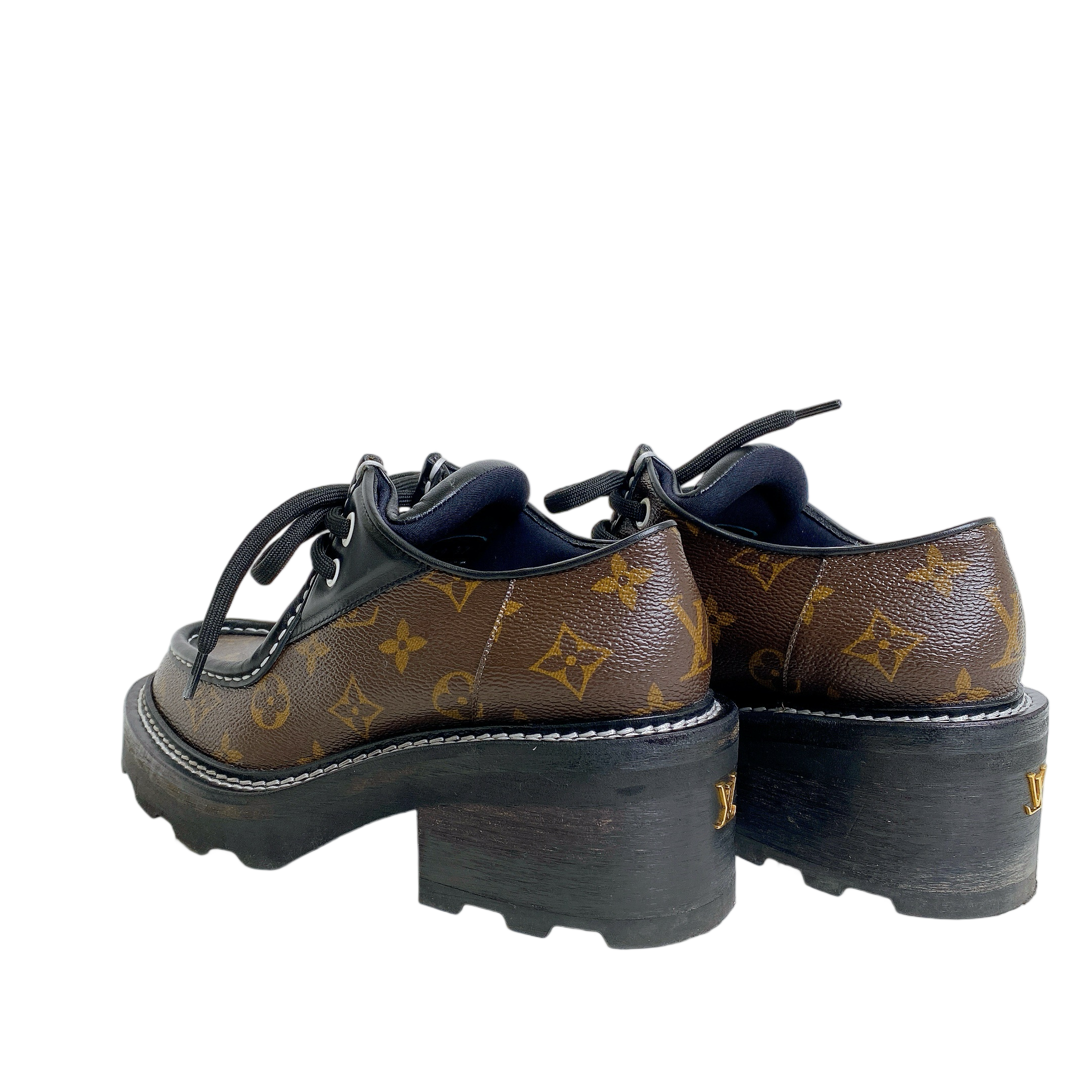 LV MONOGRAM CALFSKIN BEAUBOURG PLATFORM DERBY