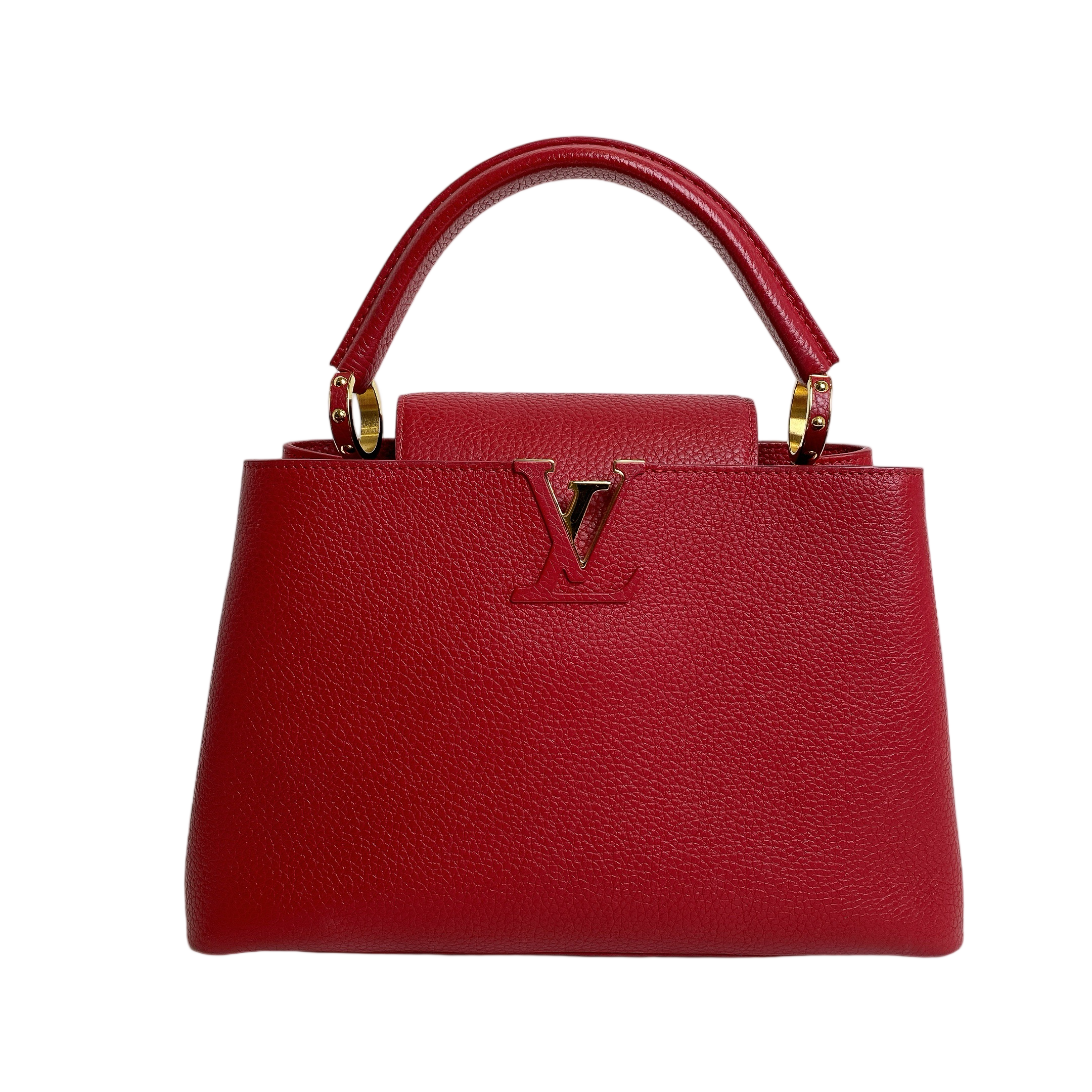 LV CAPUCINES MM IN RED