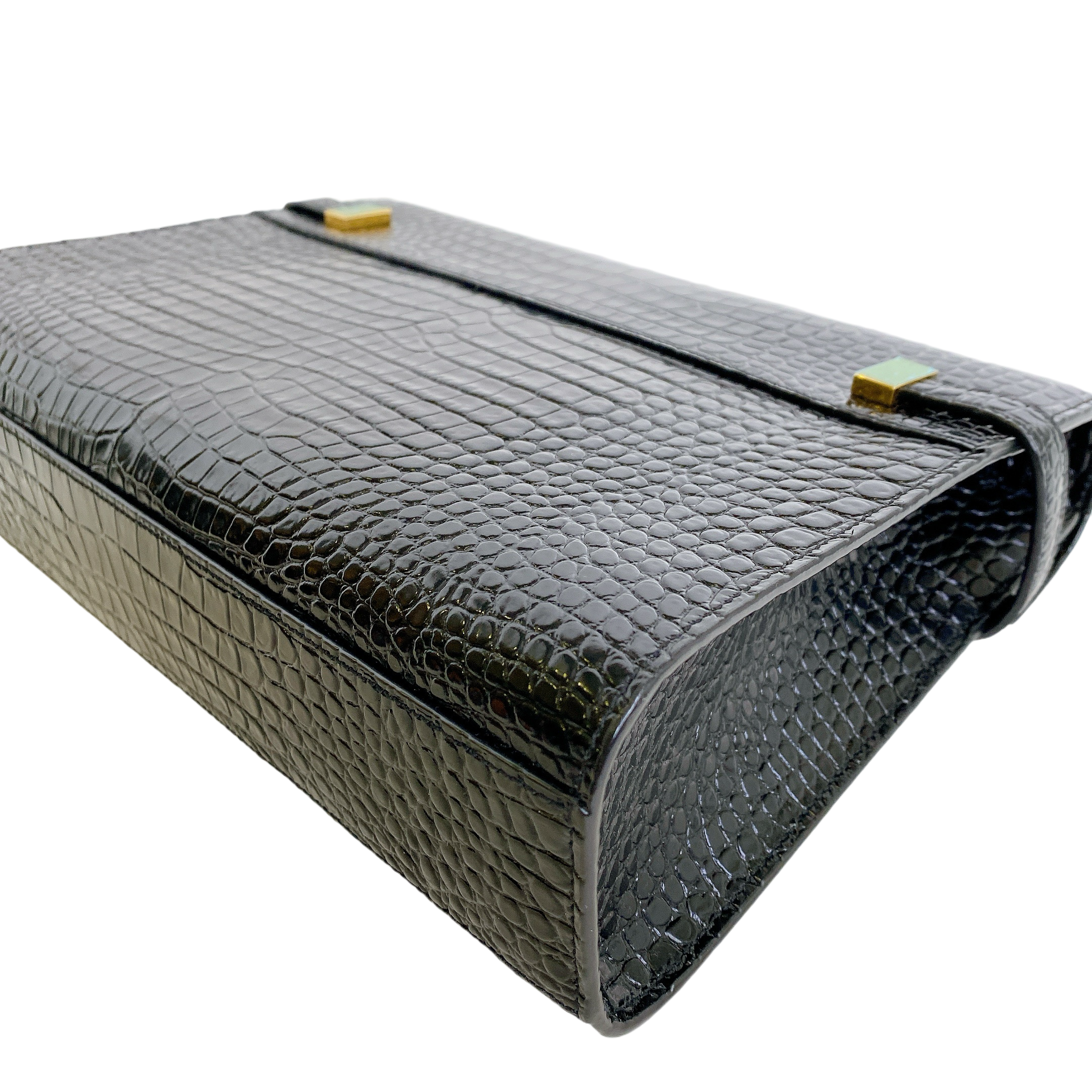 YSL MANHATTAN IN CROCODILE EMBOSSED