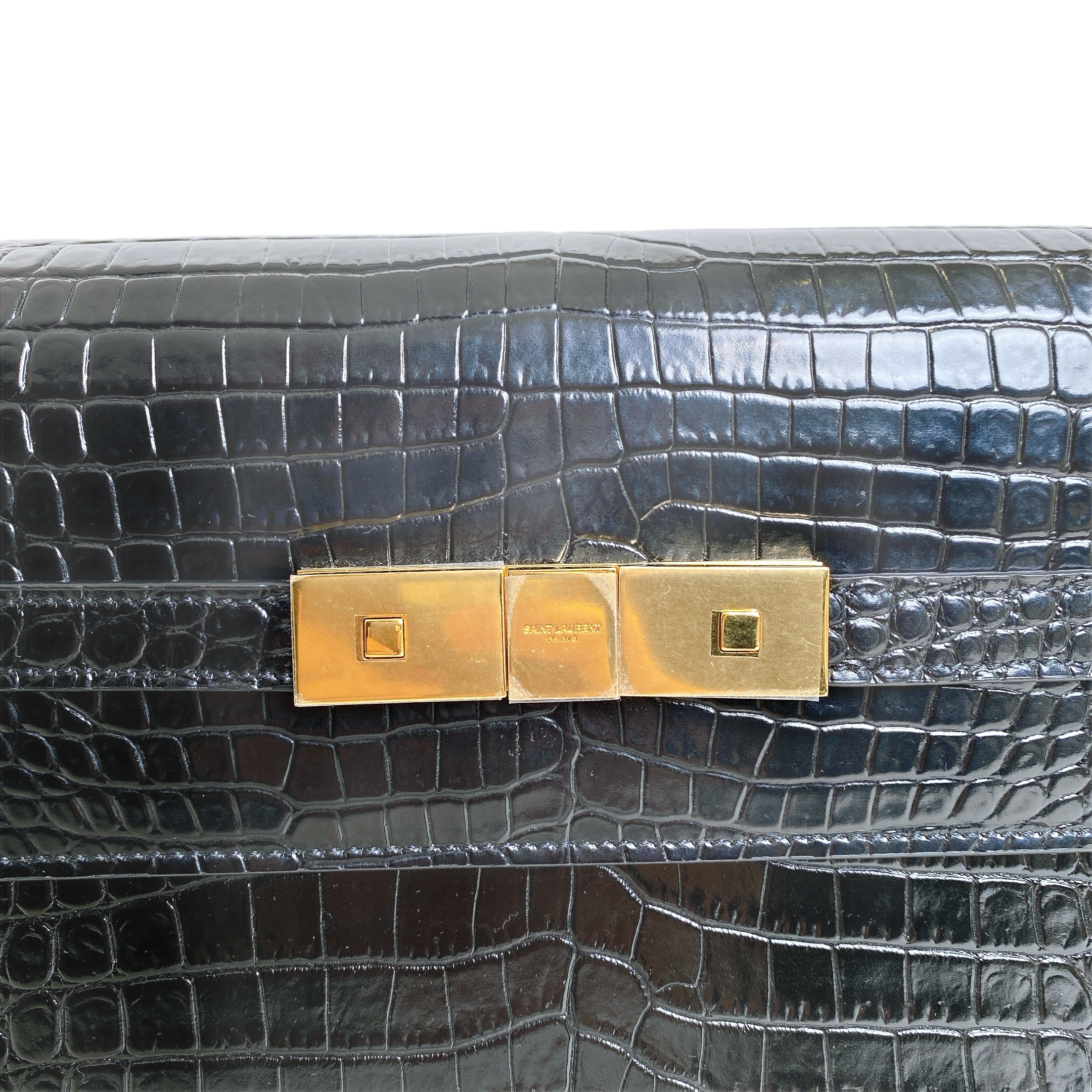 YSL MANHATTAN IN CROCODILE EMBOSSED