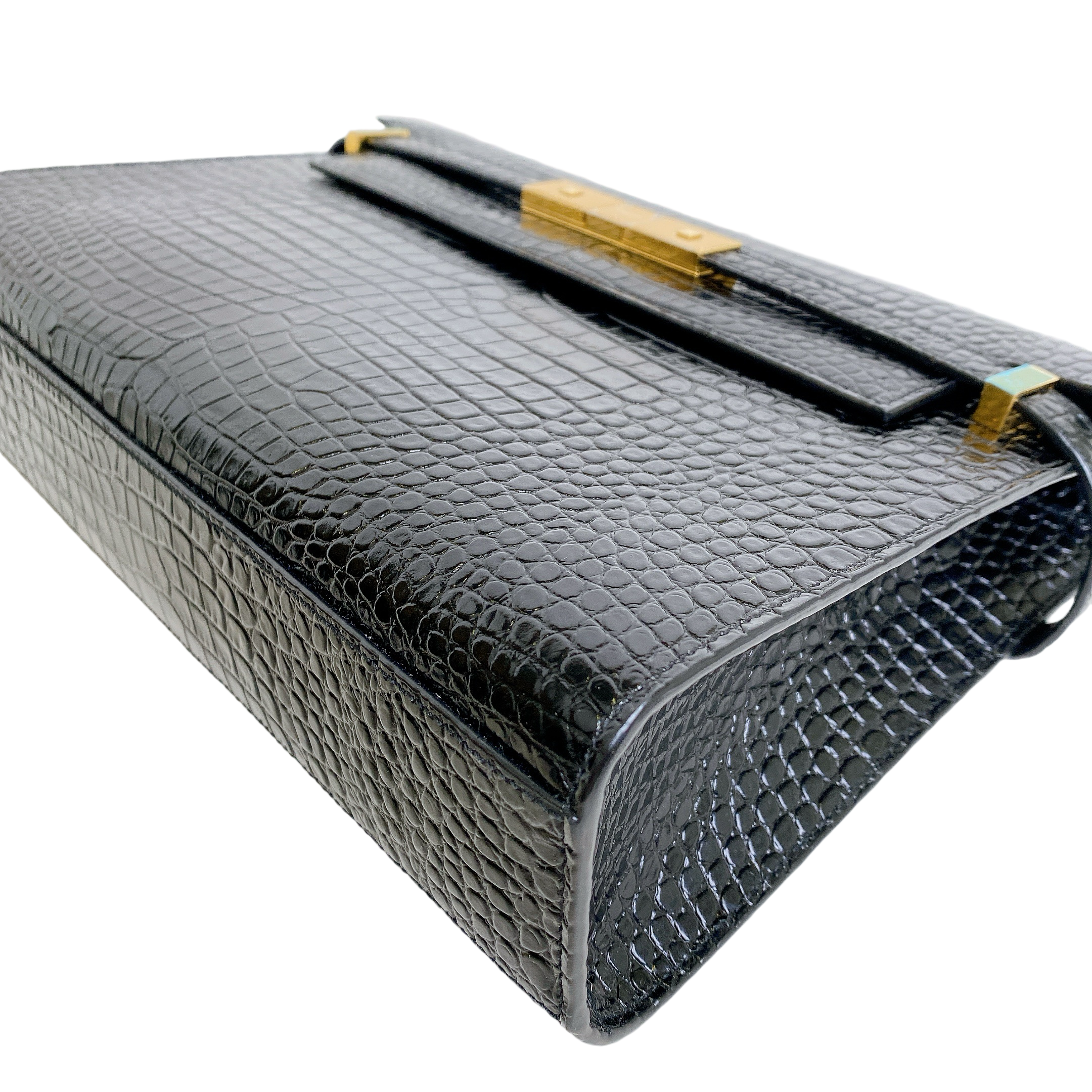 YSL MANHATTAN IN CROCODILE EMBOSSED