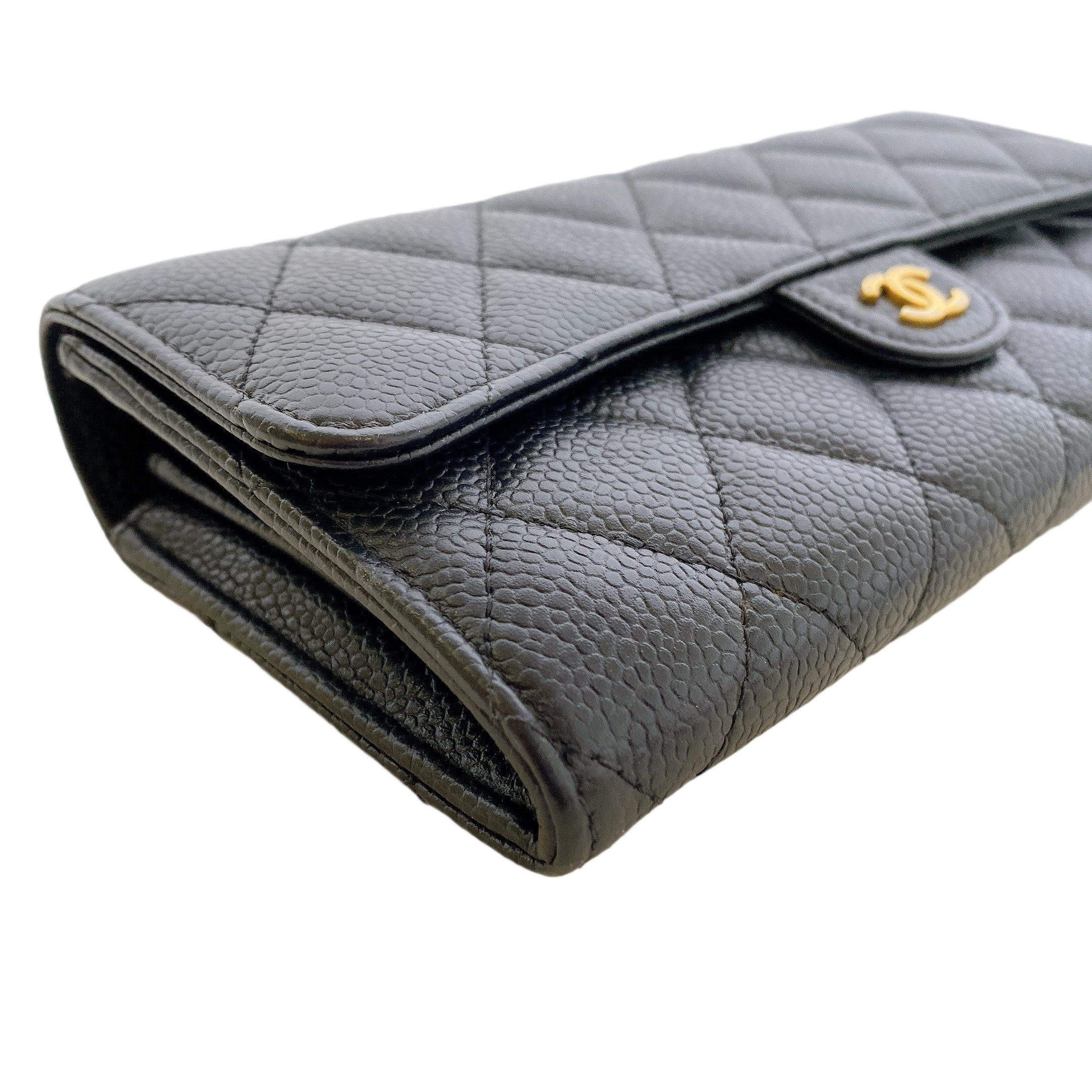 CHANEL CAVIAR LONG WALLET BLACK