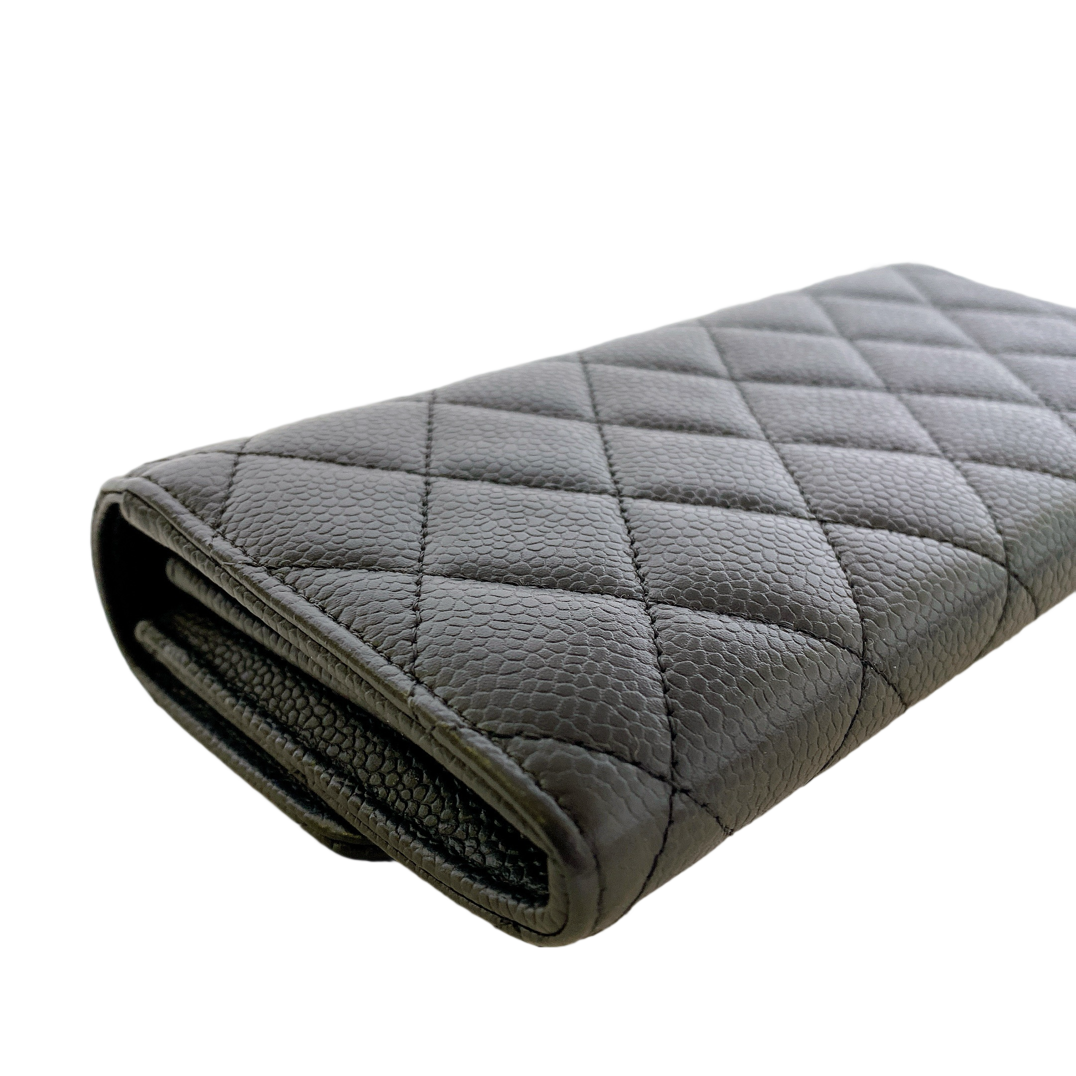 CHANEL CAVIAR LONG WALLET BLACK