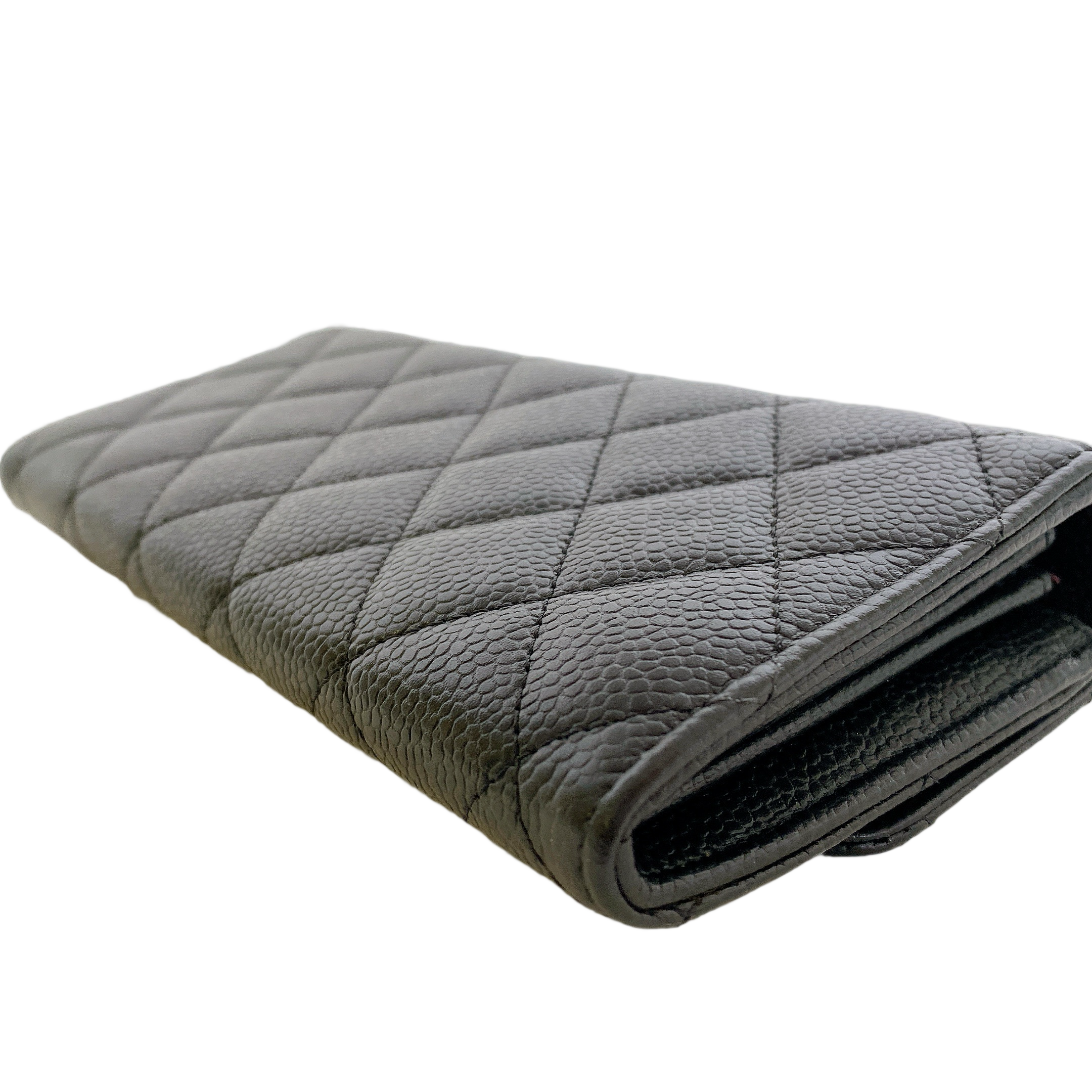 CHANEL CAVIAR LONG WALLET BLACK