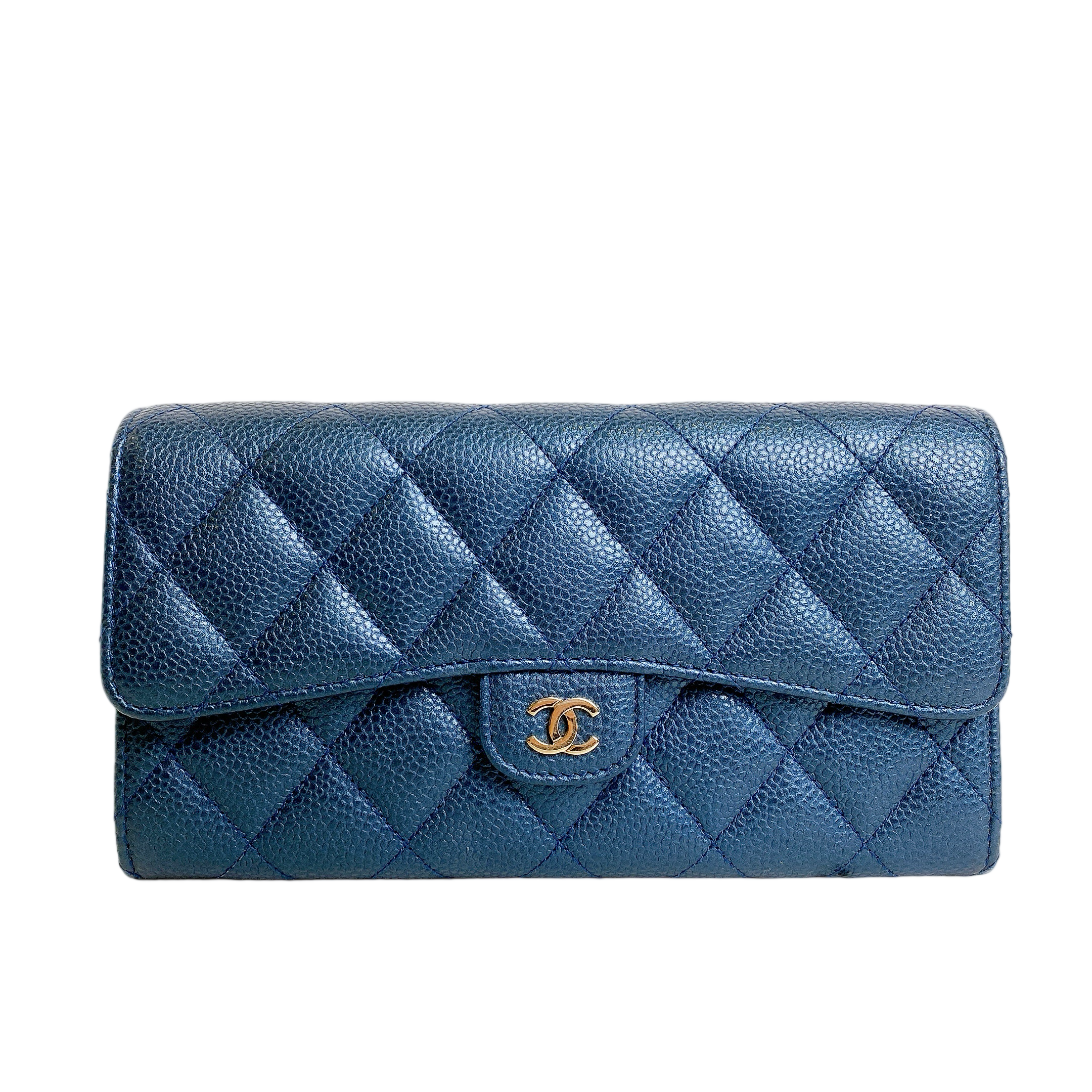 CHANEL LONG WALLET IN BLUE