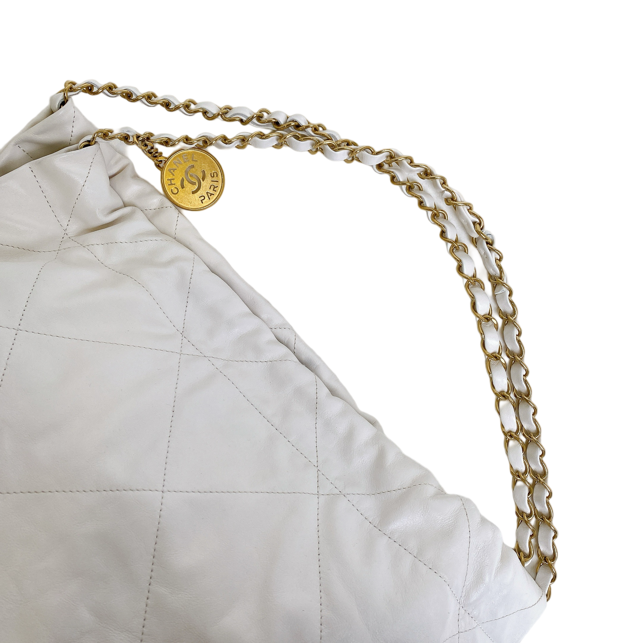 CHANEL 22 LARGE WHITE