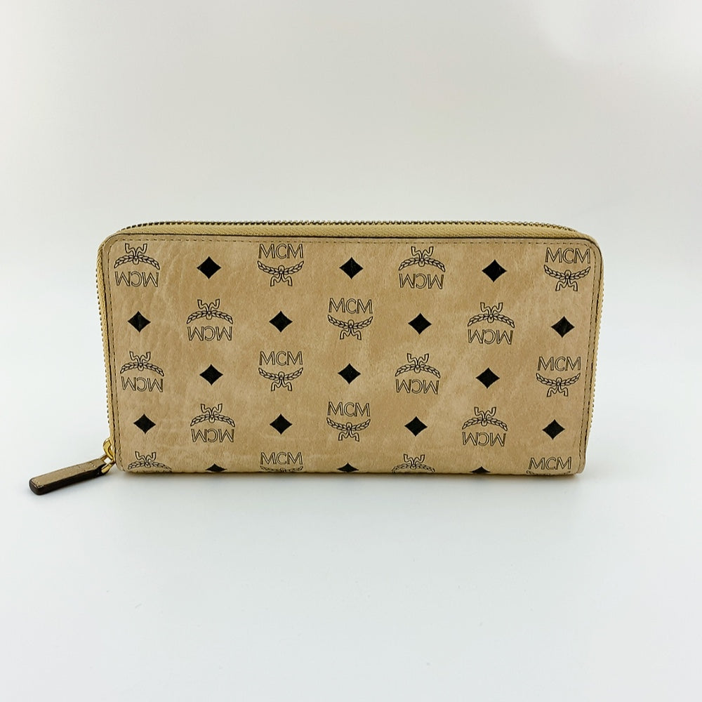 MCM Long Wallet in Beige