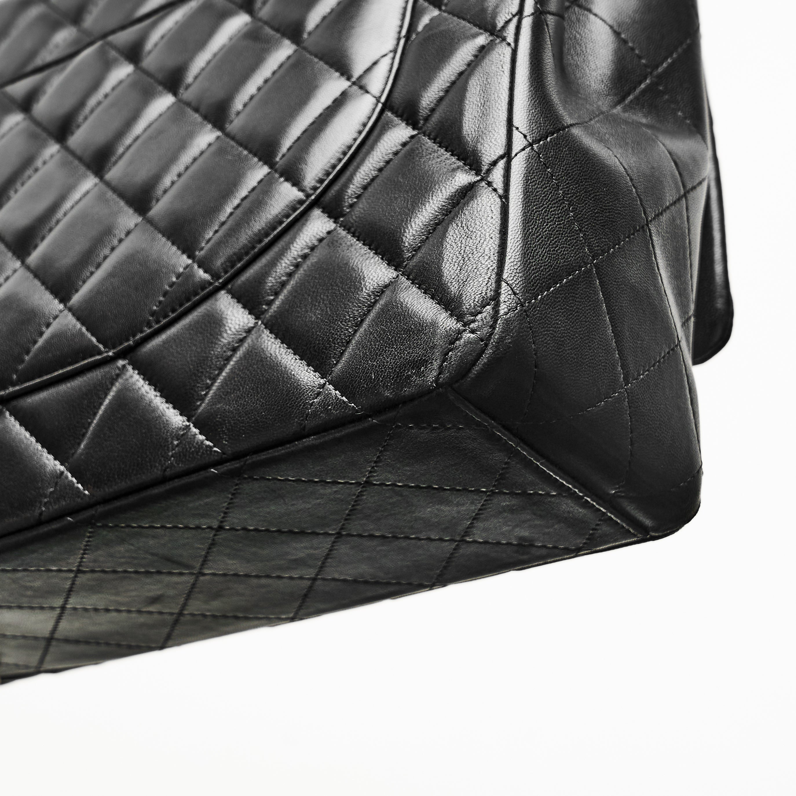 Chanel Maxi Lambskin Classic Single Flap Bag in Black SHW