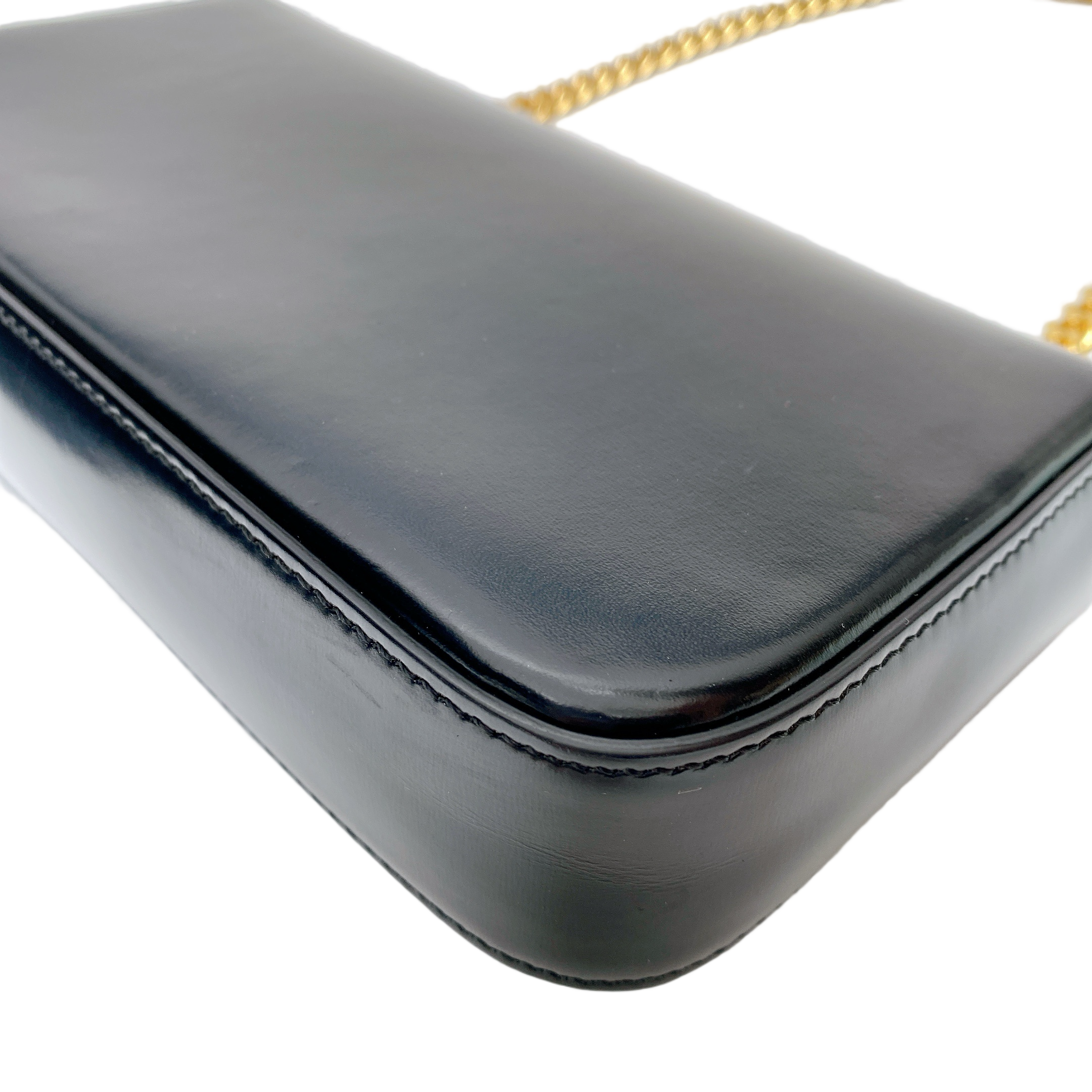 CELINE TRIOMPHE CLAUDE CHAIN SHOULDER BAG - LEATHER LOGO
