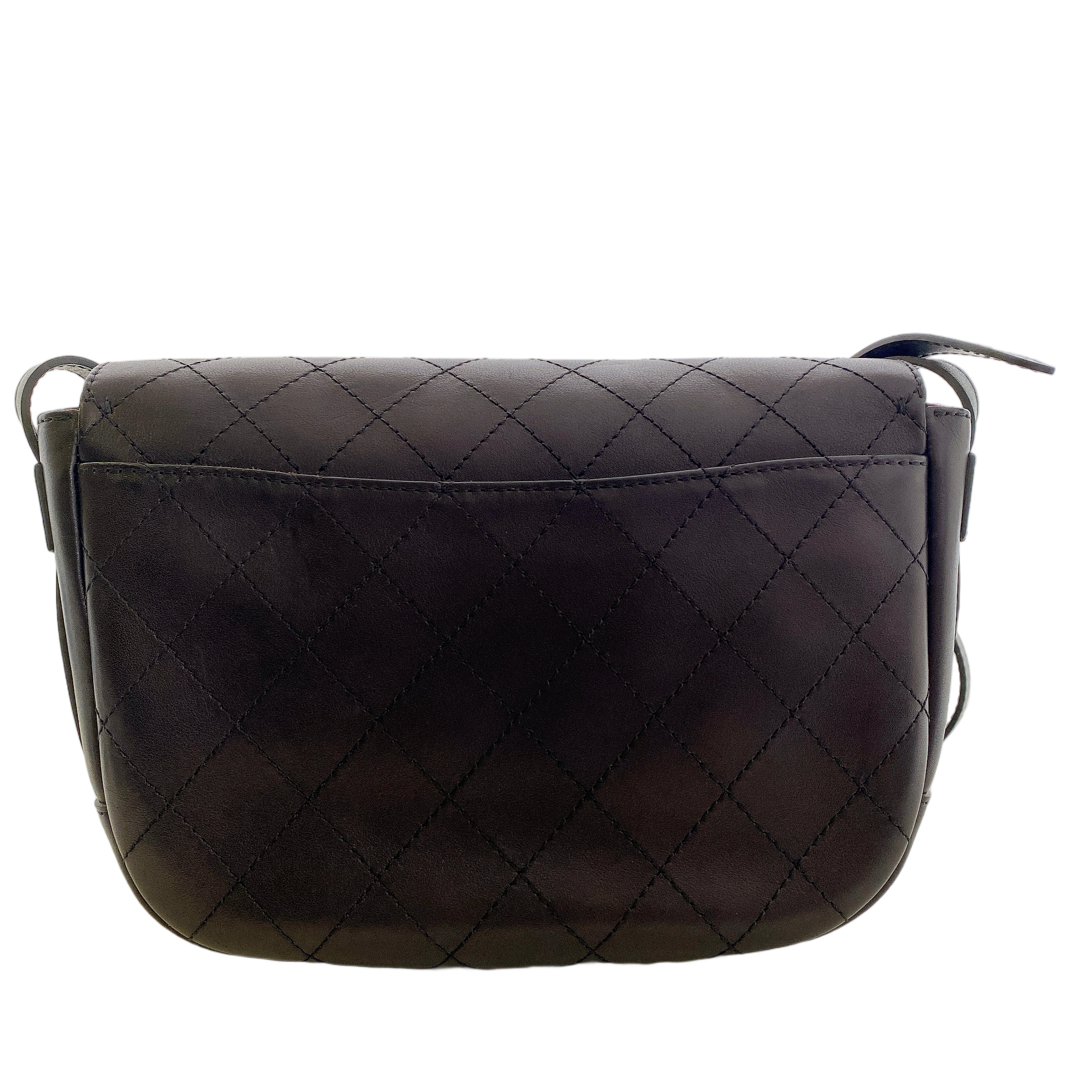 CHANEL CC BLACK SADDLE TYPE MESSENGER