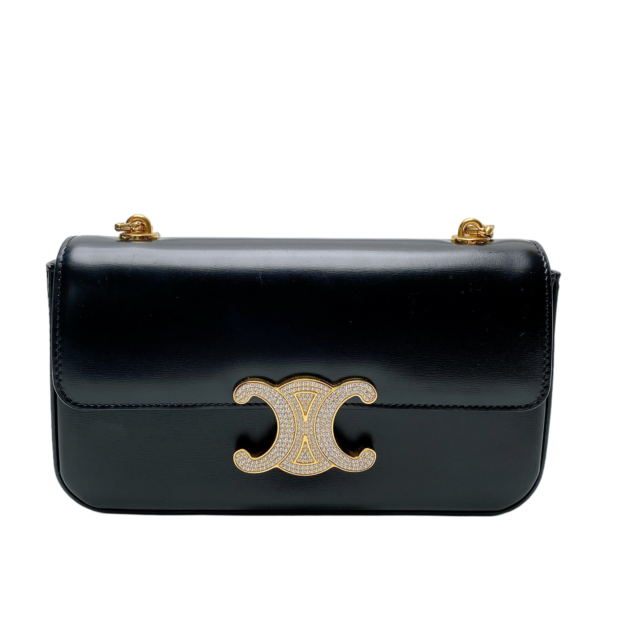 CELINE TRIOMPHE CLAUDE CHAIN SHOULDER BAG - DIAMOND LOGO