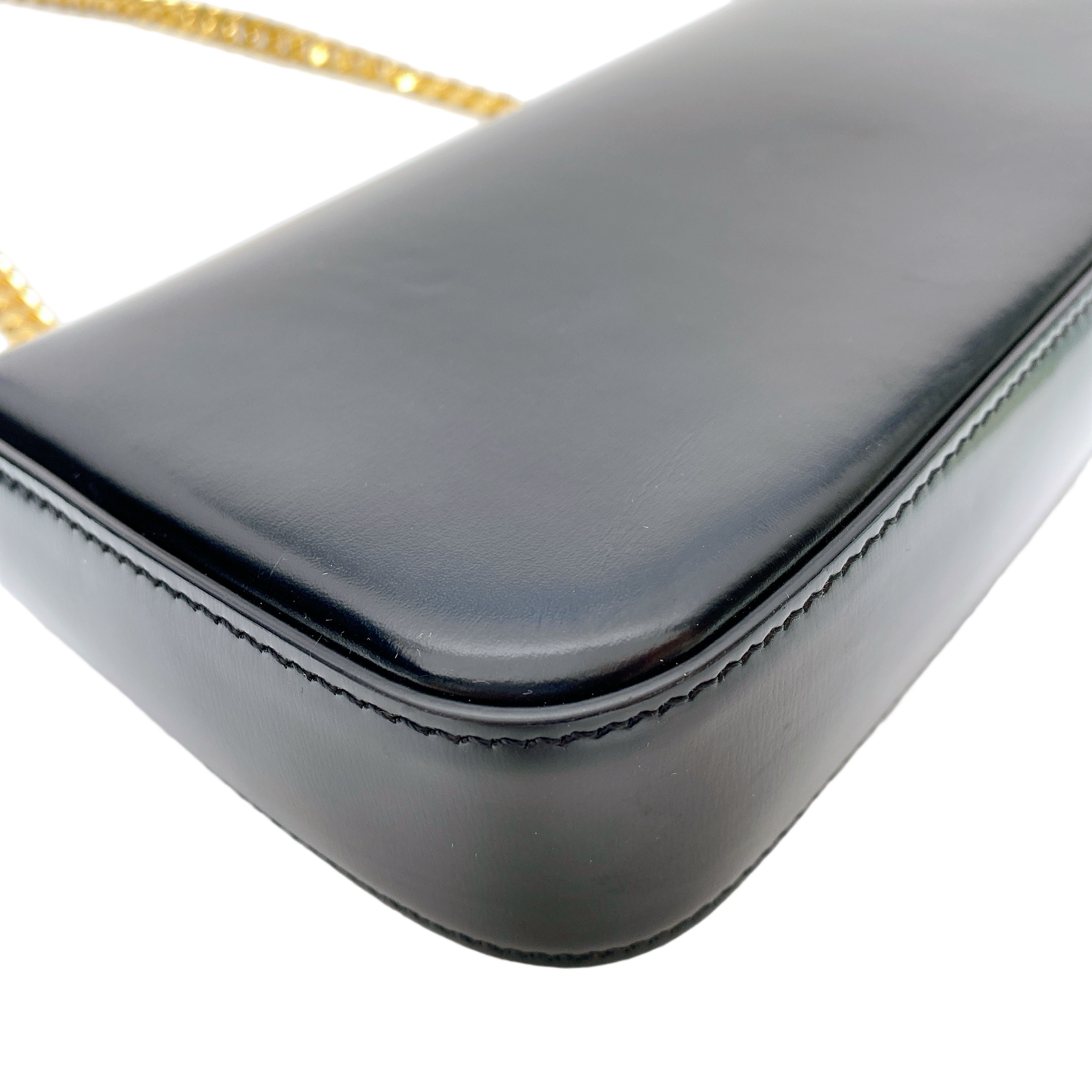 CELINE TRIOMPHE CLAUDE CHAIN SHOULDER BAG - LEATHER LOGO