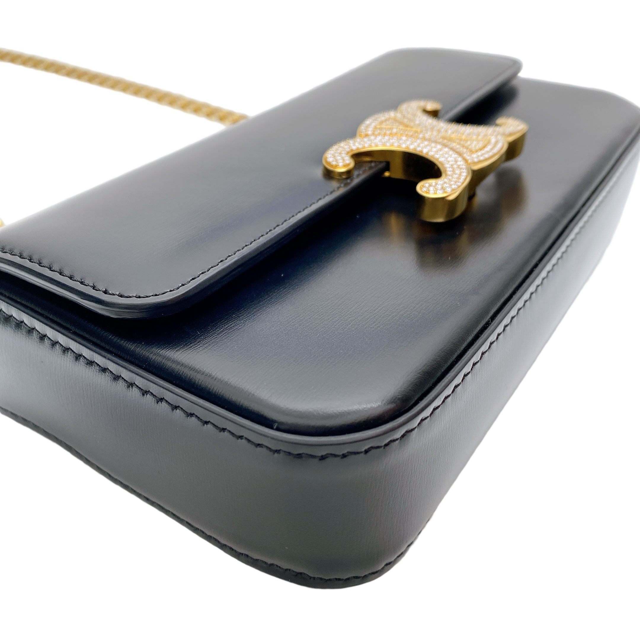 CELINE TRIOMPHE CLAUDE CHAIN SHOULDER BAG - DIAMOND LOGO