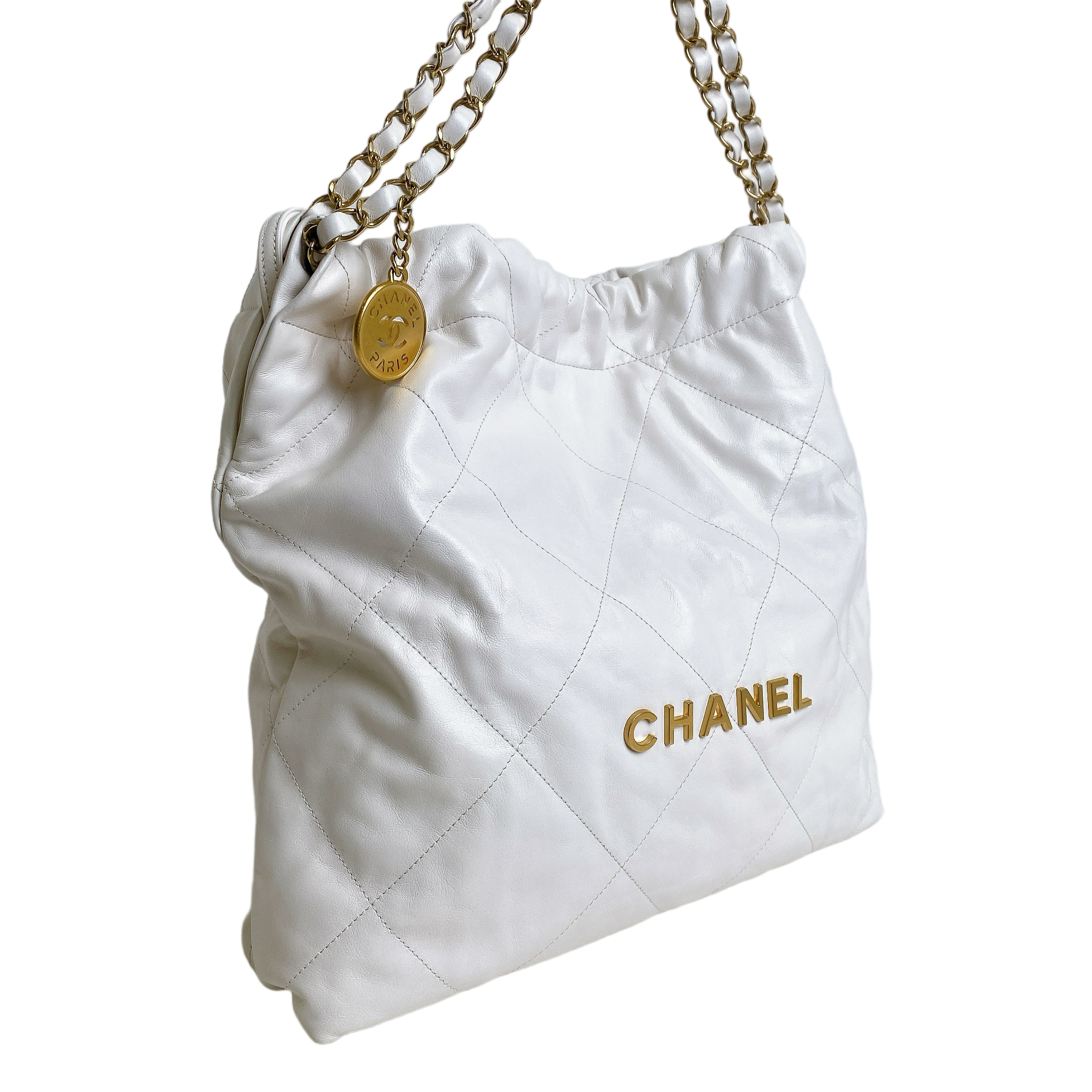 CHANEL 22 LARGE WHITE