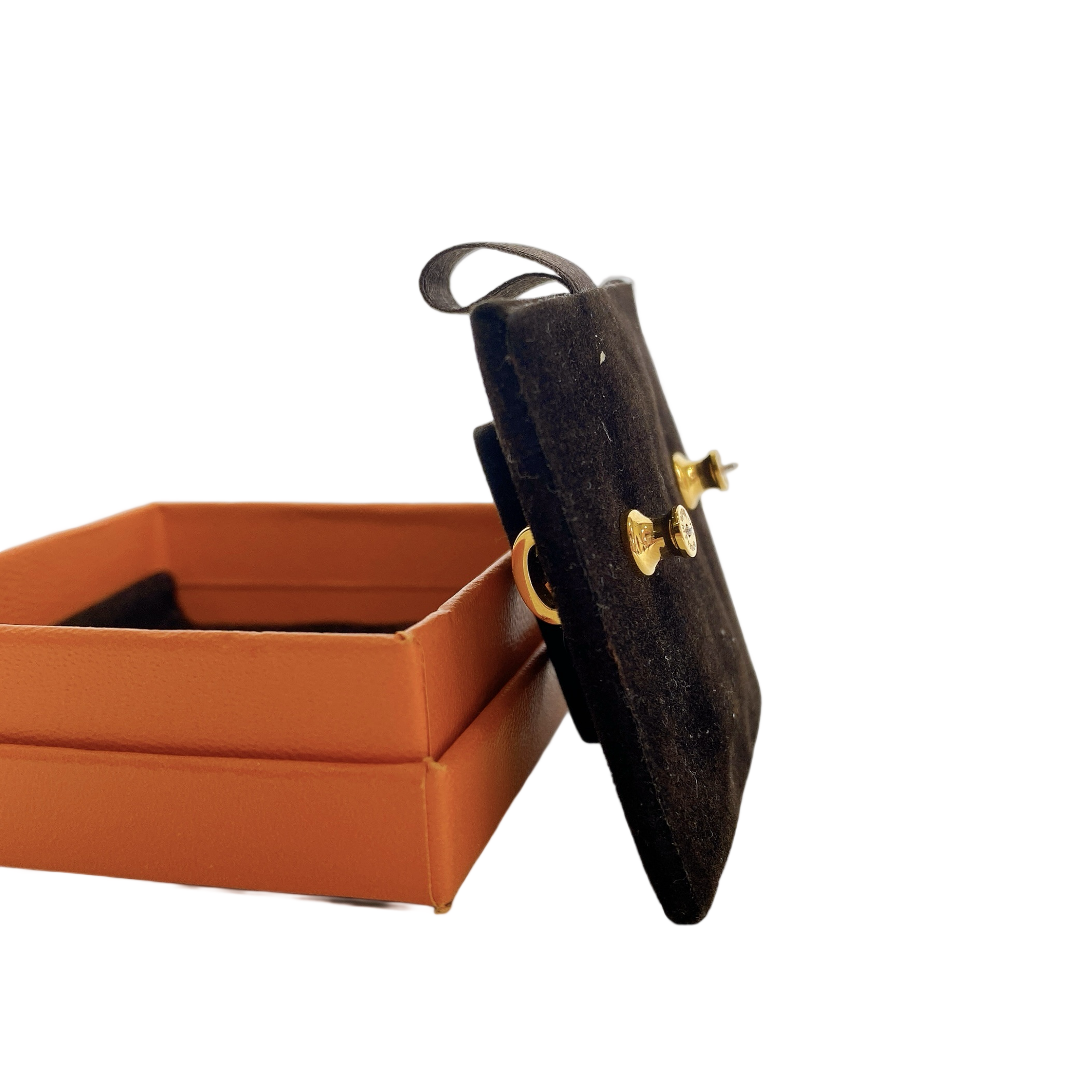 HERMES EARRING MINI POP H IN ORANGE