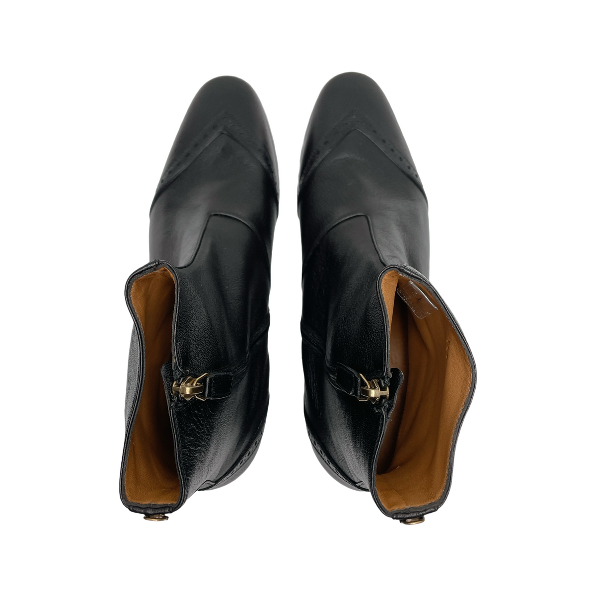 GUCCI AUROVILLE HALF HORSEBIT WINGTIP ANKLE BOOTS