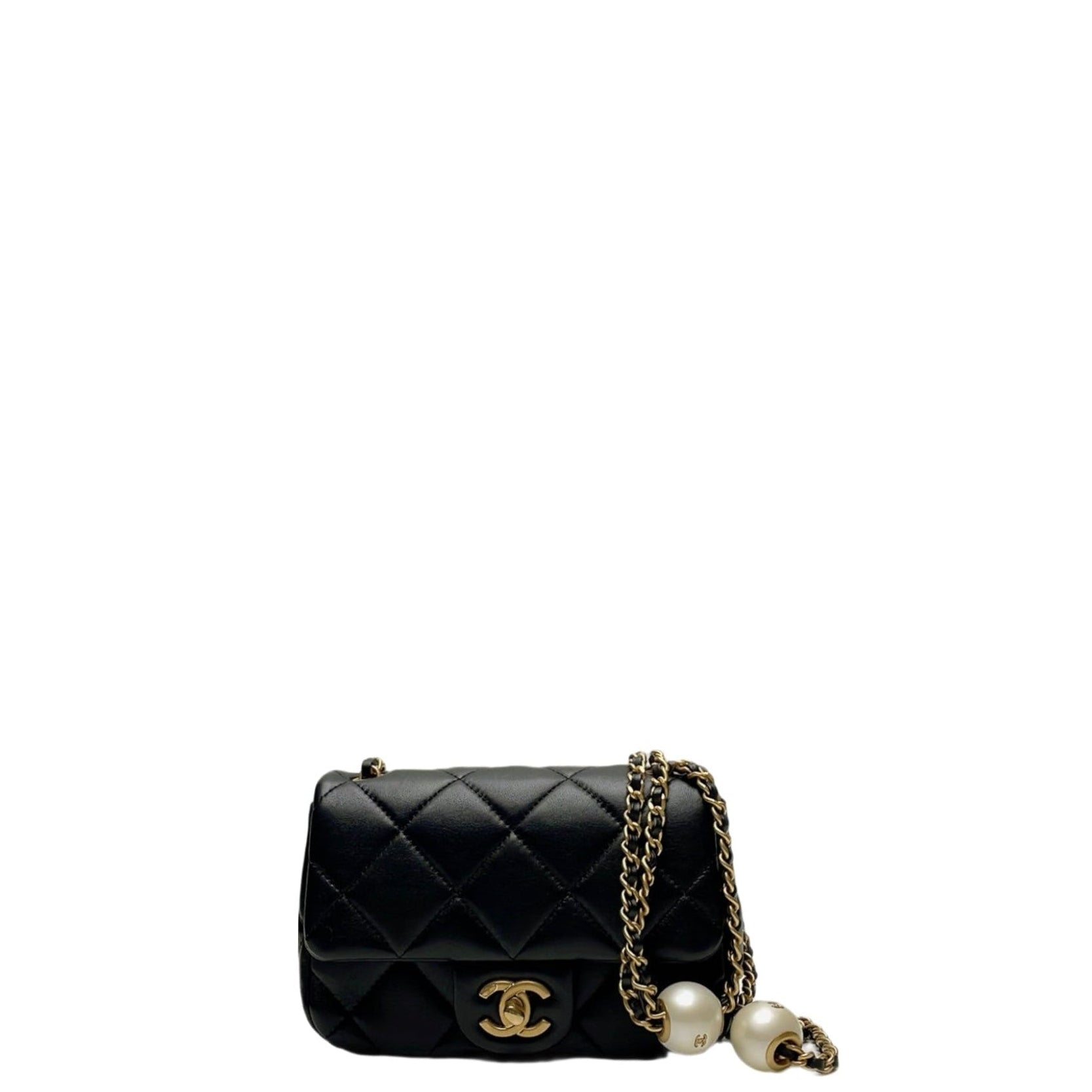 CHANEL FLAP MINI SQUARE DOUBLE PEARL CRUSH