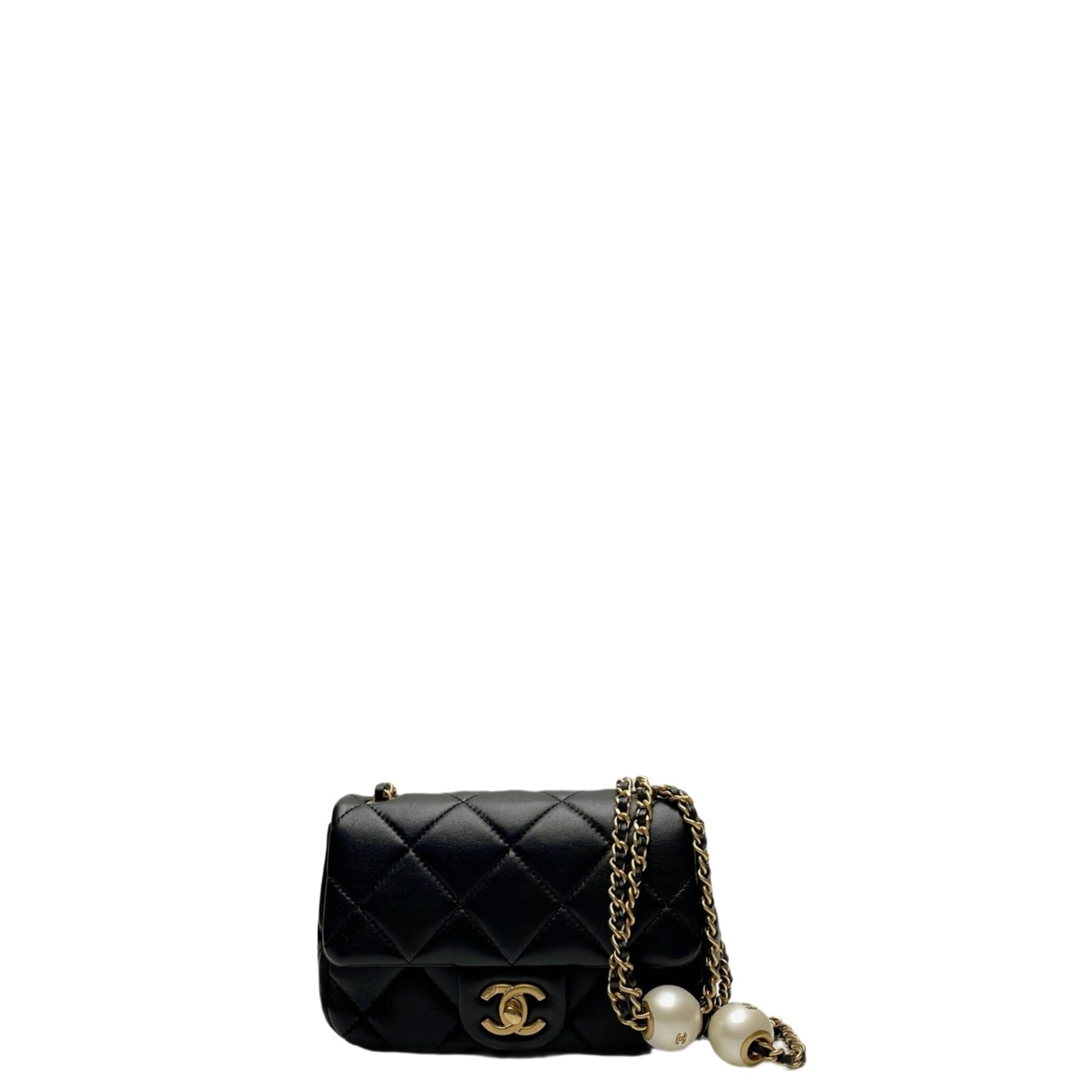CHANEL FLAP MINI SQUARE DOUBLE PEARL CRUSH