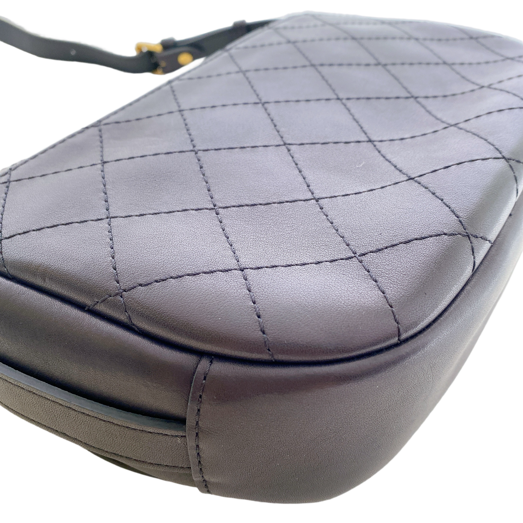 CHANEL CC BLACK SADDLE TYPE MESSENGER