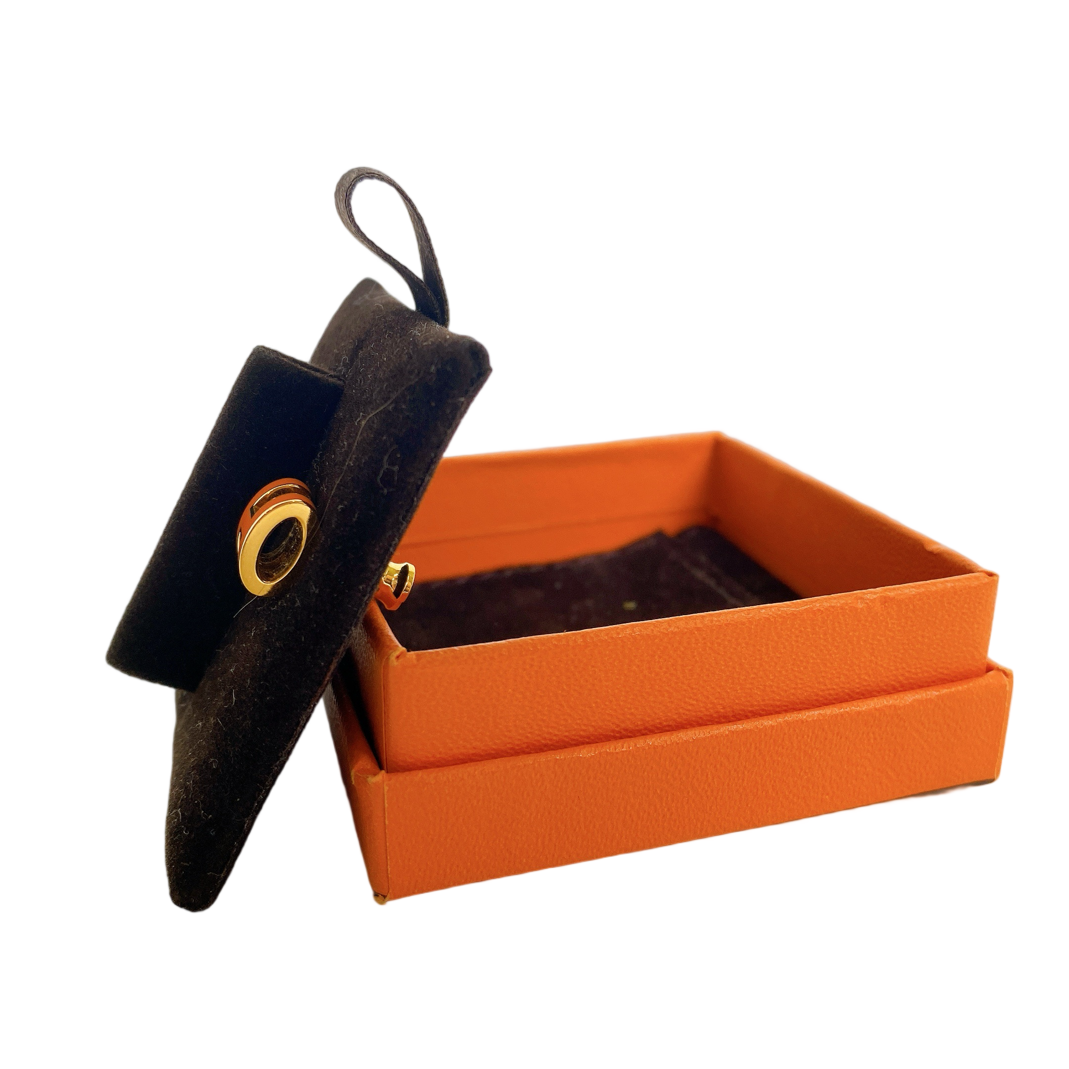 HERMES EARRING MINI POP H IN ORANGE