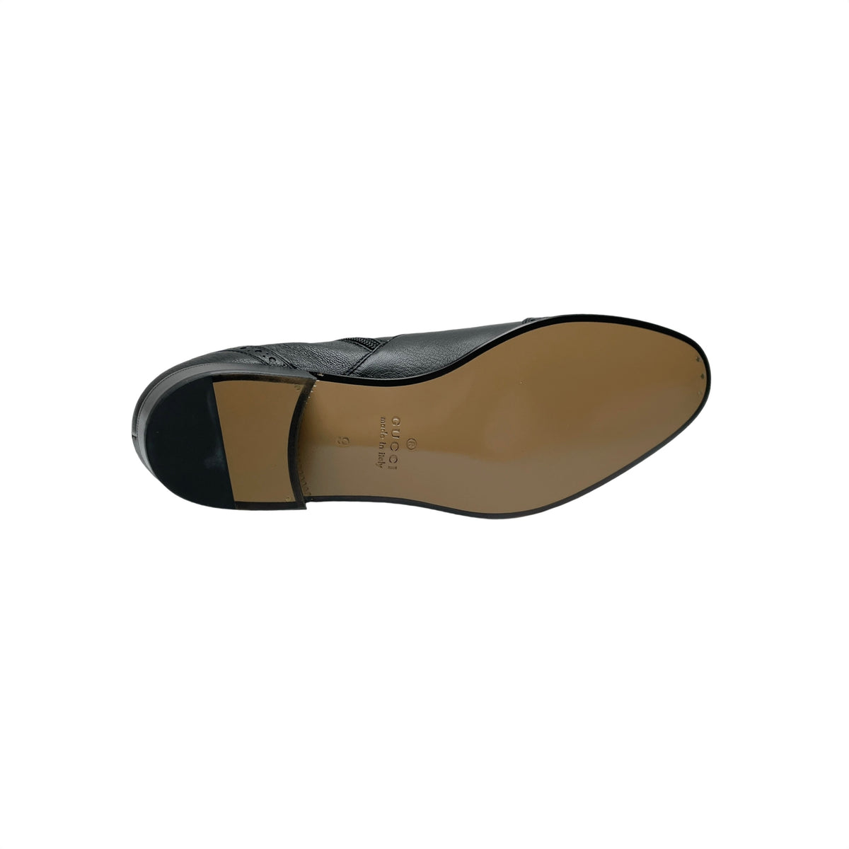 GUCCI AUROVILLE HALF HORSEBIT WINGTIP ANKLE BOOTS