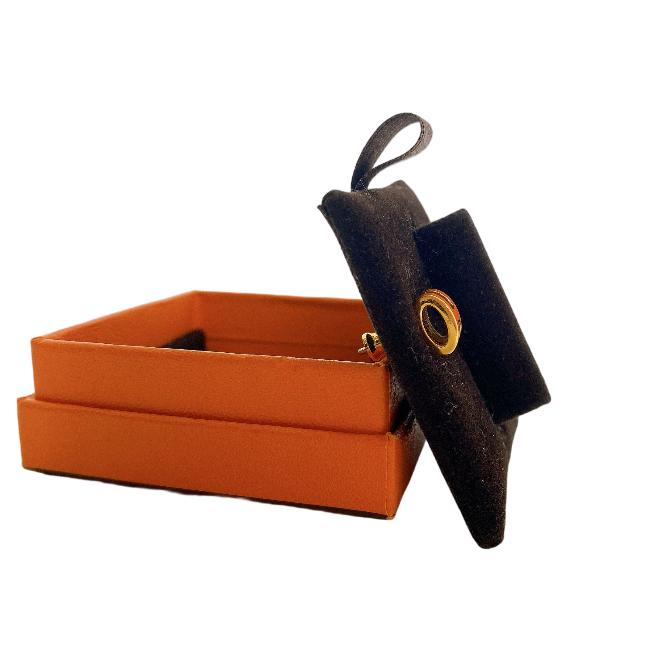 HERMES EARRING MINI POP H IN ORANGE