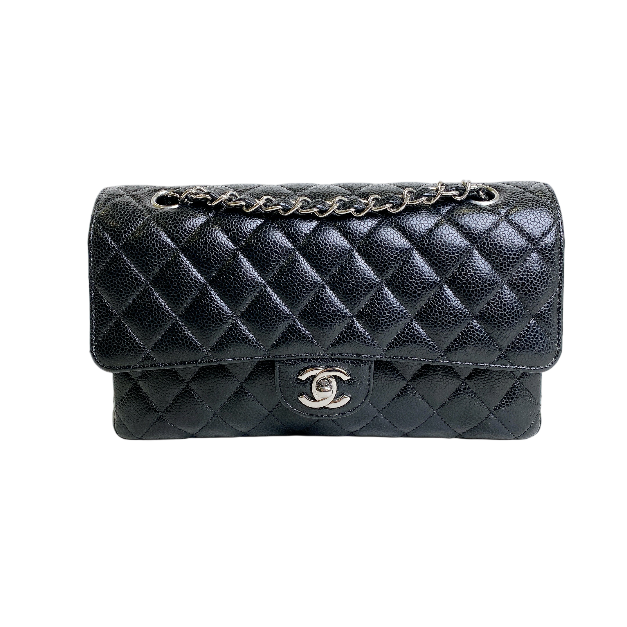CHANEL MEDIUM CLASSIC FLAP IN CAVIAR